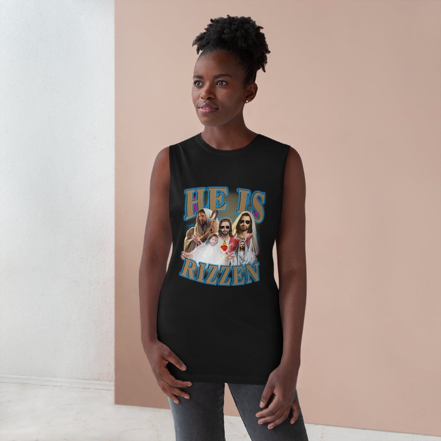 Jesus He Is Rizzen Tank Top Graphic Tees Australia Graphic T-Shirt Australia -  Cool Graphic T-Shirts Online -  Jesus He Is Rizzen Tank Top | Funny Tank Tops Australia