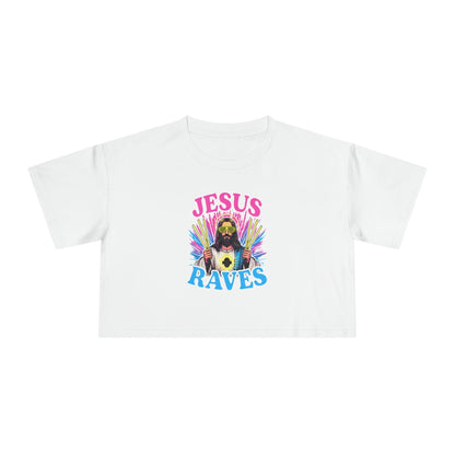 Jesus Raves Crop Tee Graphic Tees Australia Graphic T-Shirt Australia -  Cool Graphic T-Shirts Online -  Jesus Raves Crop Tee | Womens T-Shirts Australia