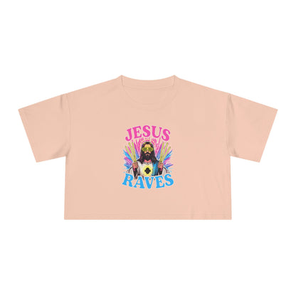 Jesus Raves Crop Tee Graphic Tees Australia Graphic T-Shirt Australia -  Cool Graphic T-Shirts Online -  Jesus Raves Crop Tee | Womens T-Shirts Australia