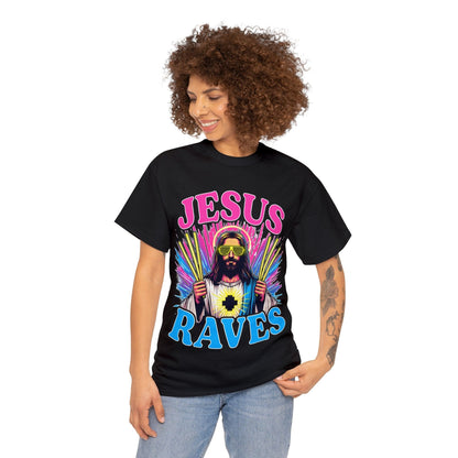 Jesus Raves Graphic Tee Graphic Tees Australia Black / S Graphic T-Shirt Australia -  Cool Graphic T-Shirts Online -  Jesus Raves Graphic Tee | Jesus Graphic T-Shirts Australia