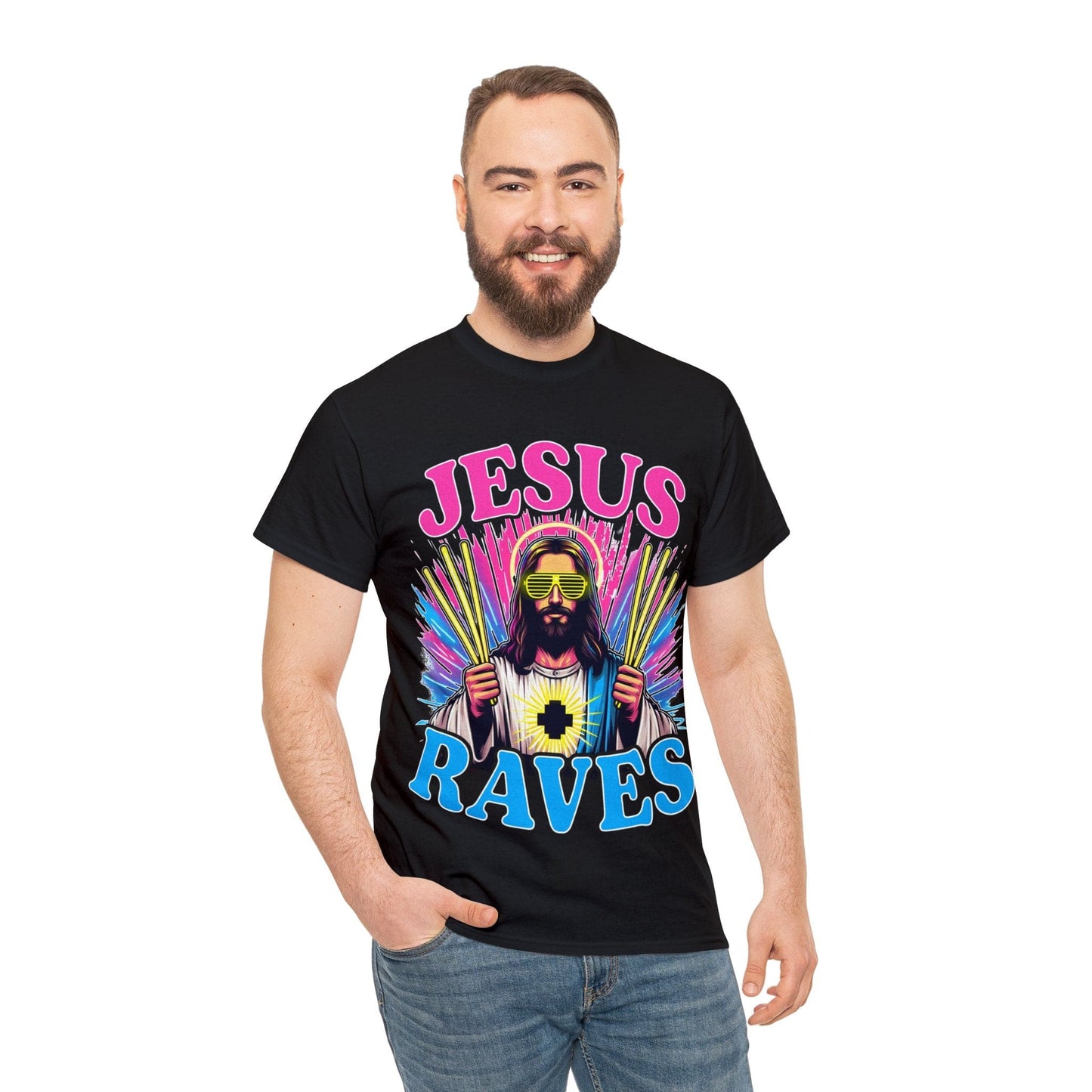 Jesus Raves Graphic Tee Graphic Tees Australia Graphic T-Shirt Australia -  Cool Graphic T-Shirts Online -  Jesus Raves Graphic Tee | Jesus Graphic T-Shirts Australia