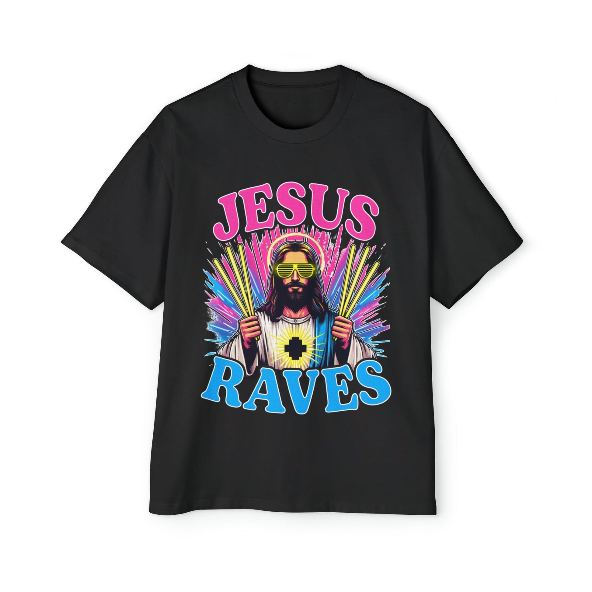 Jesus Raves Oversized Tee Graphic Tees Australia Graphic T-Shirt Australia -  Cool Graphic T-Shirts Online -  Jesus Raves Oversized Tee | Funny Oversized T-Shirts