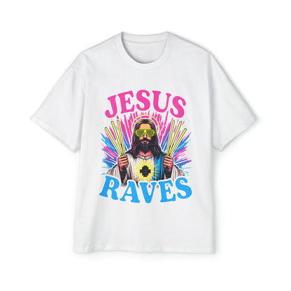 Jesus Raves Oversized Tee Graphic Tees Australia Graphic T-Shirt Australia -  Cool Graphic T-Shirts Online -  Jesus Raves Oversized Tee | Funny Oversized T-Shirts