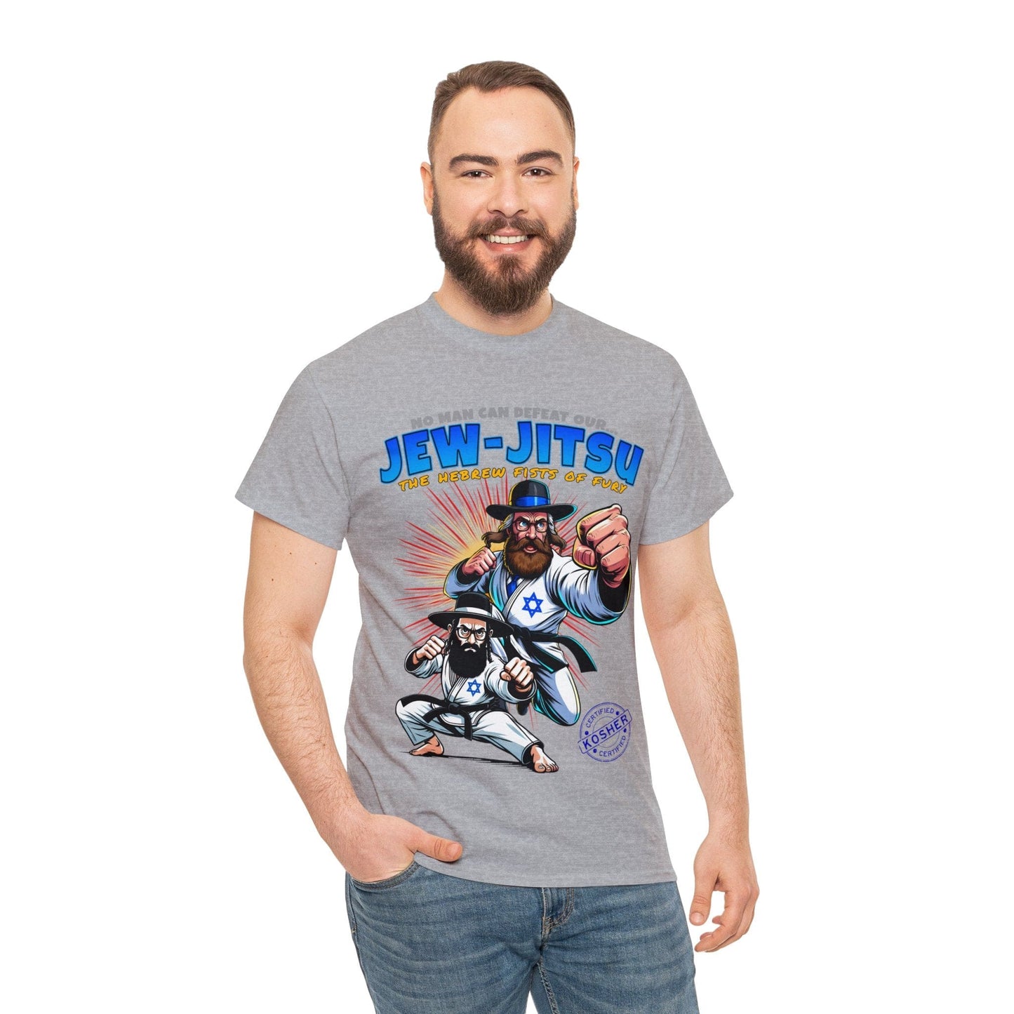 Jew-Jitsu Graphic Tee Graphic Tees Australia Sport Grey / S Graphic T-Shirt Australia -  Cool Graphic T-Shirts Online -  Jew-Jitsu T-Shirt | Funny T-Shirts Australia