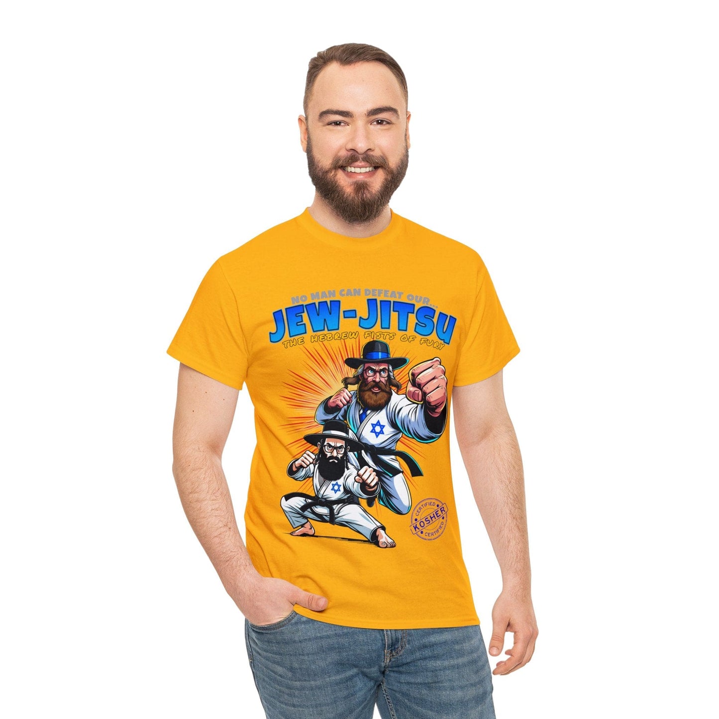 Jew-Jitsu Graphic Tee Graphic Tees Australia Gold / S Graphic T-Shirt Australia -  Cool Graphic T-Shirts Online -  Jew-Jitsu T-Shirt | Funny T-Shirts Australia