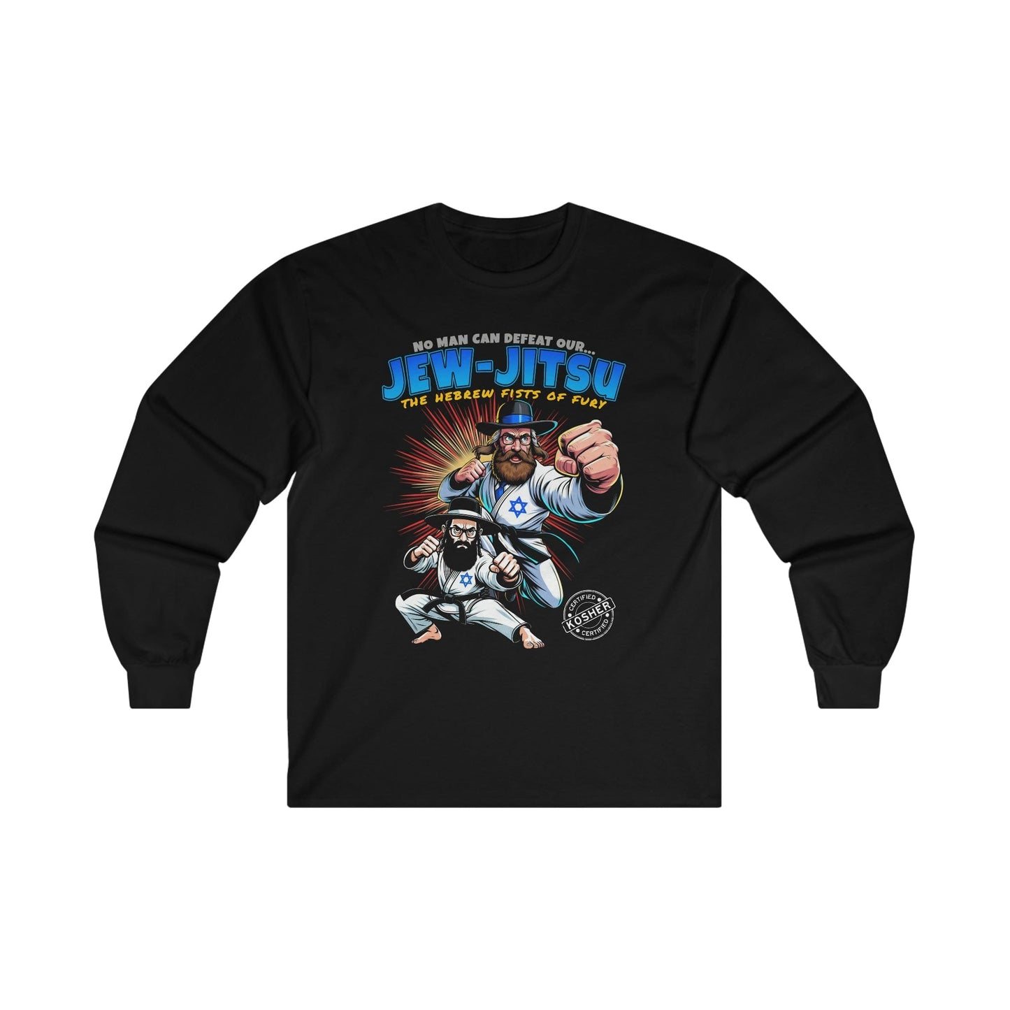 Jew Jitsu Long Sleeve Graphic Tees Australia S / Black Graphic T-Shirt Australia -  Cool Graphic T-Shirts Online -  Jew Jitsu Long Sleeve | Offensive Funny T-Shirts Australia