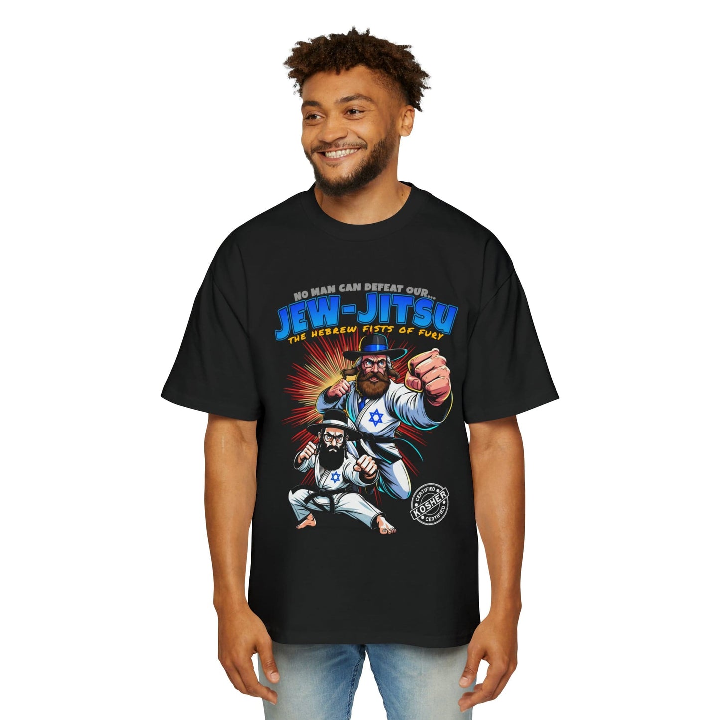 Jew-Jitsu Oversized Tee Graphic Tees Australia Black / S Graphic T-Shirt Australia -  Cool Graphic T-Shirts Online -  Jew-Jitsu Oversized Tee | Funny Graphic T-Shirts Australia