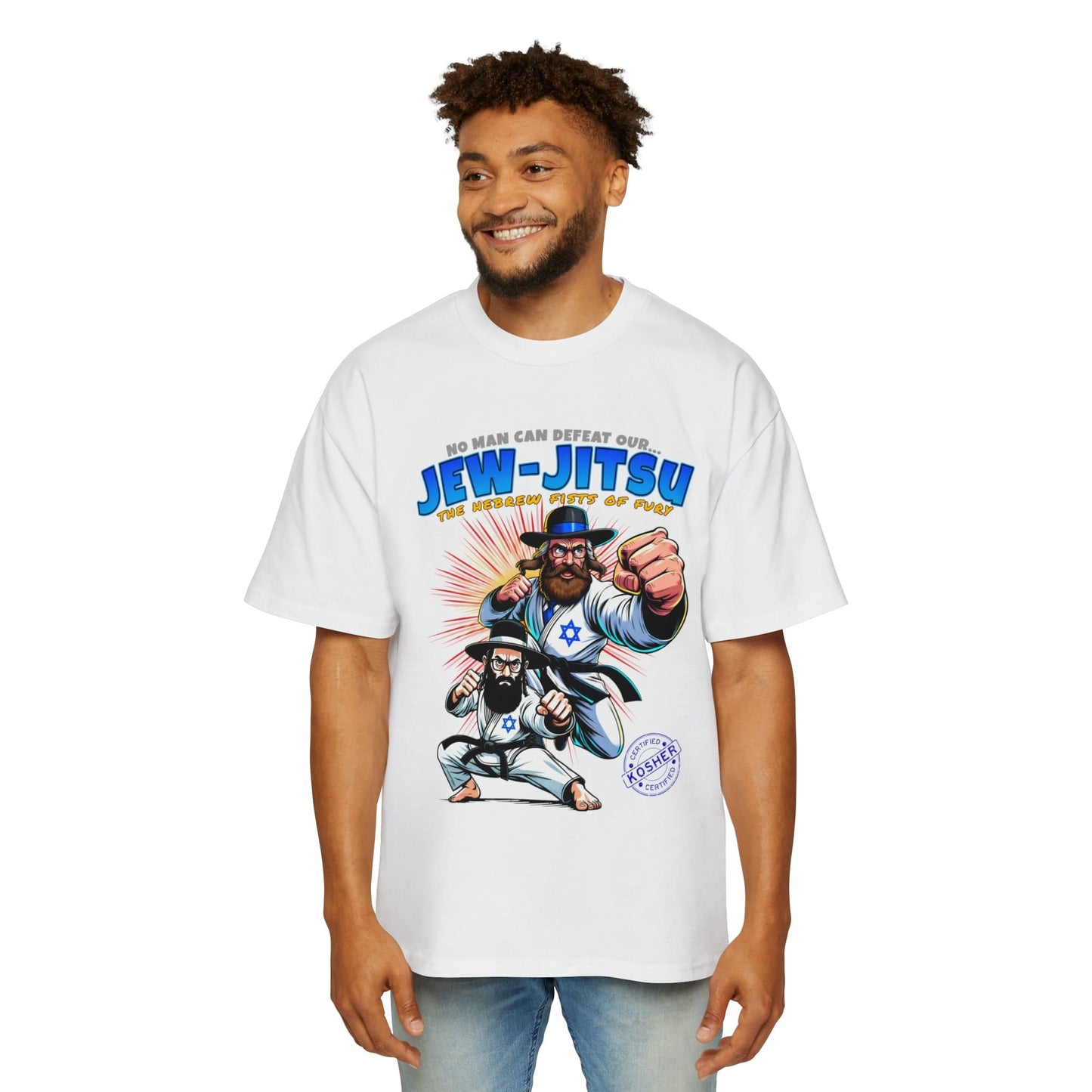 Jew-Jitsu Oversized Tee Graphic Tees Australia White / S Graphic T-Shirt Australia -  Cool Graphic T-Shirts Online -  Jew-Jitsu Oversized Tee | Funny Graphic T-Shirts Australia