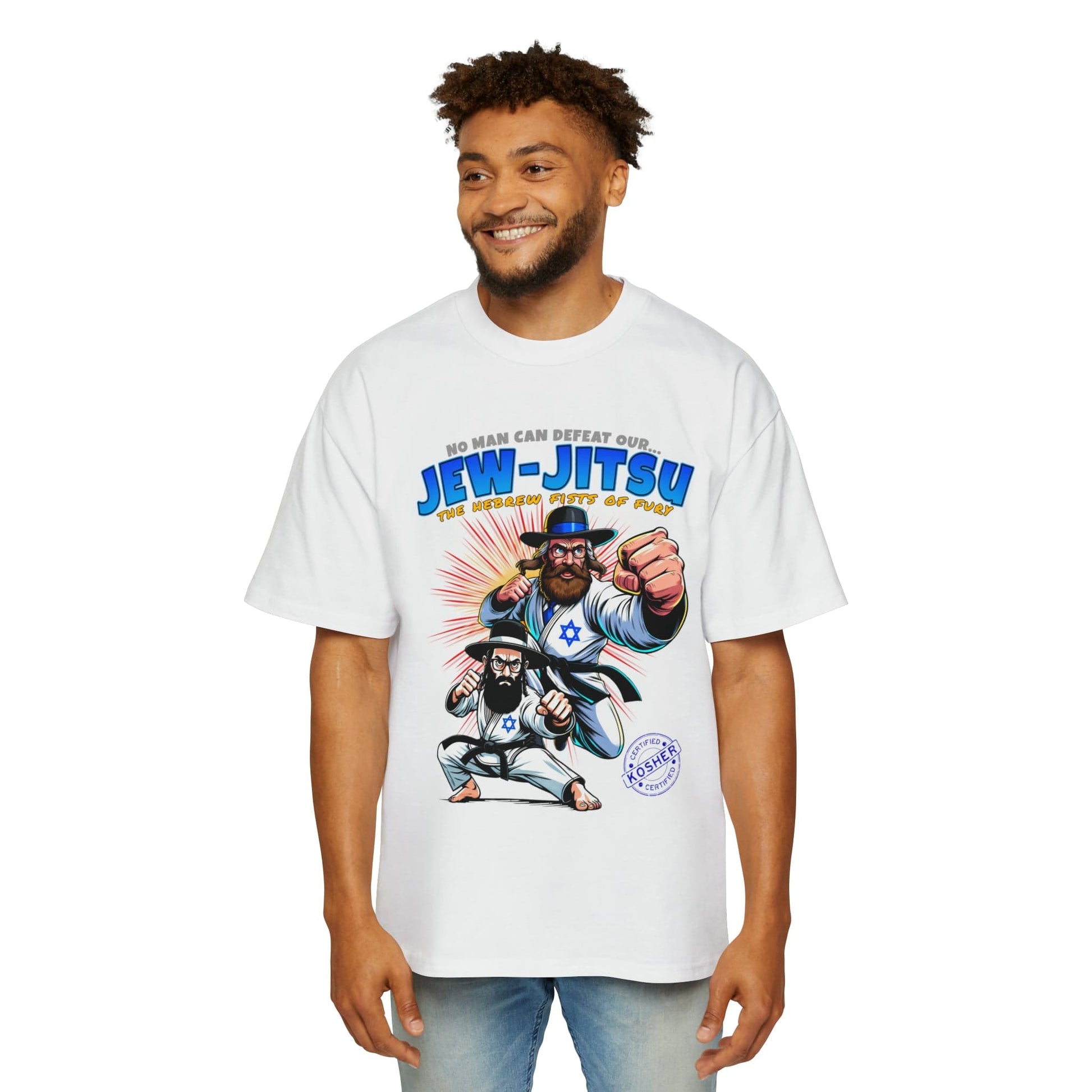 Jew-Jitsu Oversized Tee Graphic Tees Australia White / S Graphic T-Shirt Australia -  Cool Graphic T-Shirts Online -  Jew-Jitsu Oversized Tee | Funny Graphic T-Shirts Australia