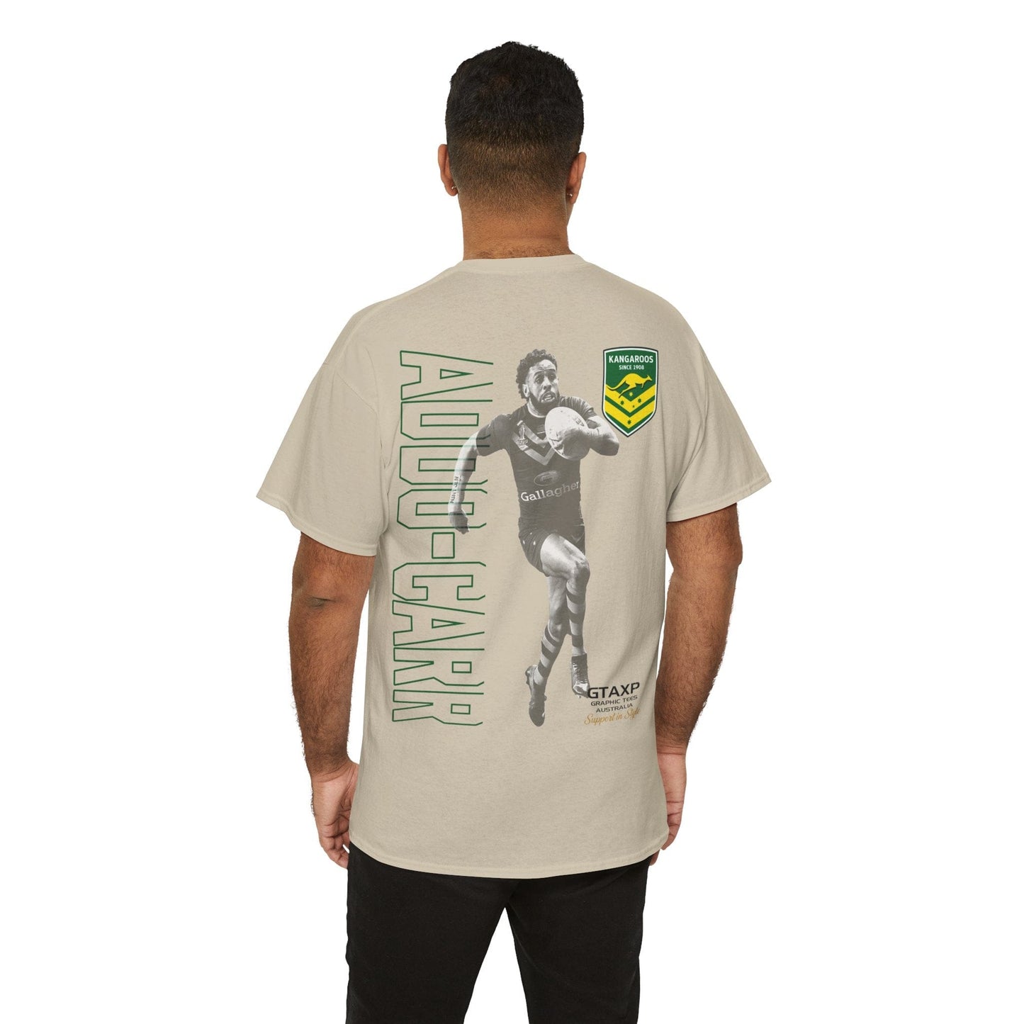 Josh Addo-Carr Kangaroos Graphic Tee Graphic Tees Australia Sand / S Graphic T-Shirt Australia -  Cool Graphic T-Shirts Online -  Josh Addo Carr Kangaroos T-Shirt | Australian Kangaroos T-Shirt