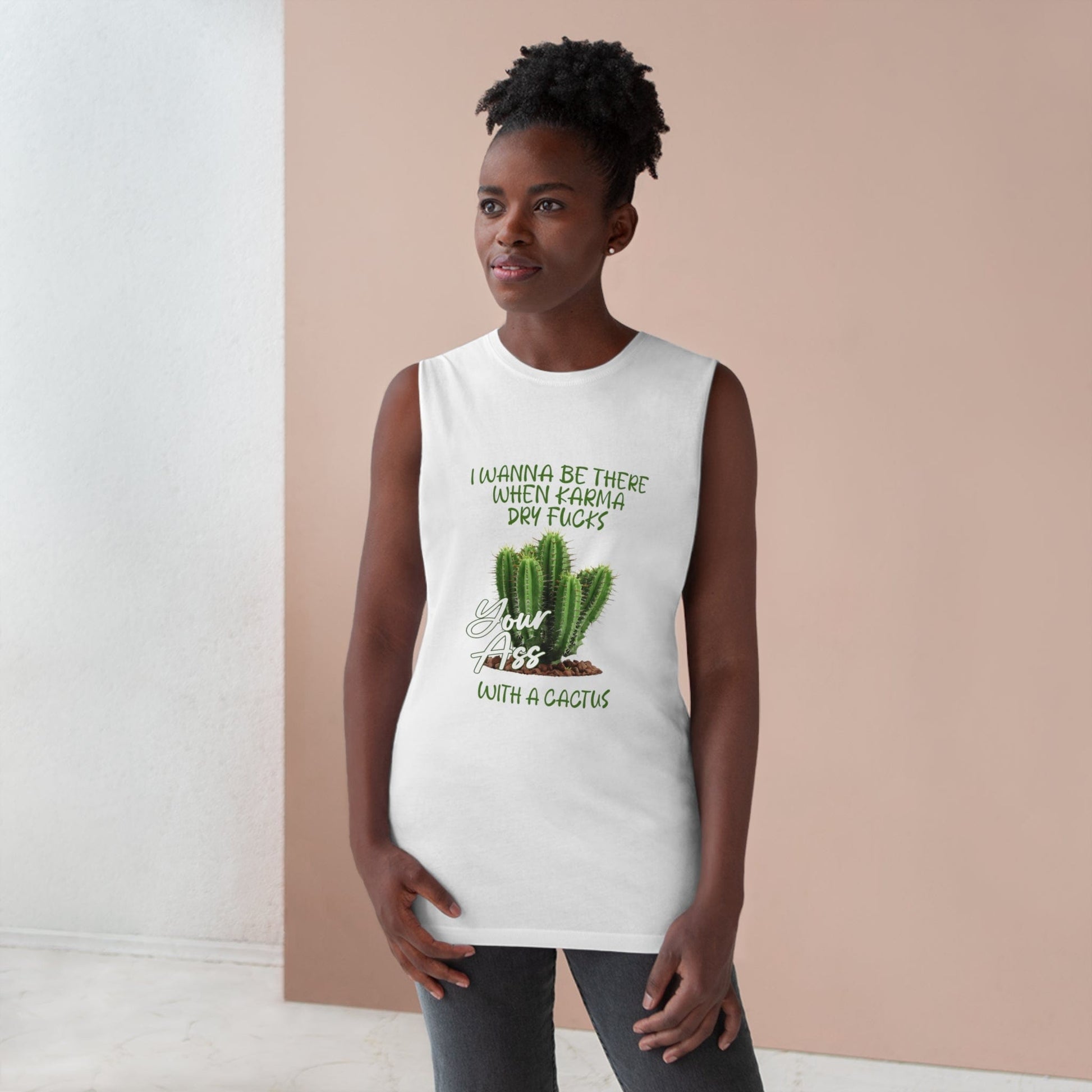 Karma Cactus Tank Top Graphic Tees Australia Graphic T-Shirt Australia -  Cool Graphic T-Shirts Online -  Karma Cactus Tank Top | Cool Tank Tops & Singlets Australia