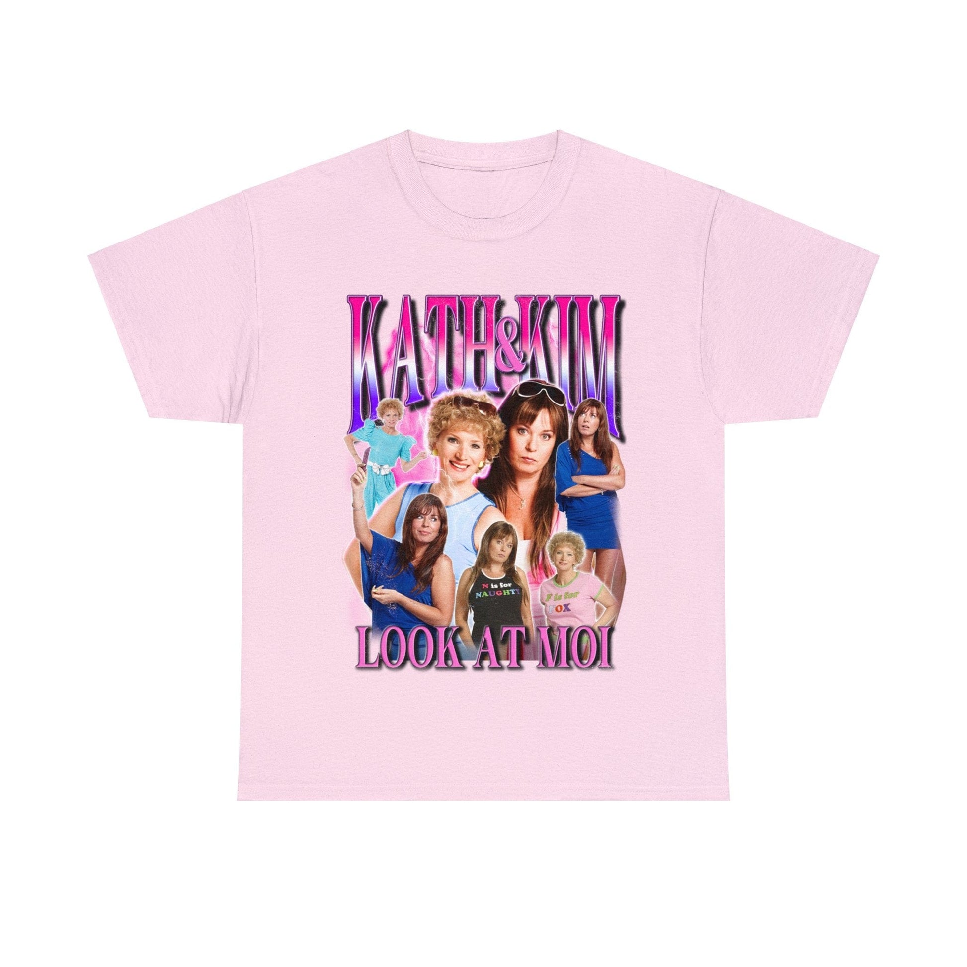 Kath And Kim Look At Moi Graphic Tee Graphic Tees Australia Light Pink / S Graphic T-Shirt Australia -  Cool Graphic T-Shirts Online -  Kath And Kim Look At Moi T Shirt | Funny Aussie T-Shirts