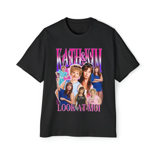 Kath And Kim Look At Moi Oversized Tee Graphic Tees Australia Black / S Graphic T-Shirt Australia -  Cool Graphic T-Shirts Online - 