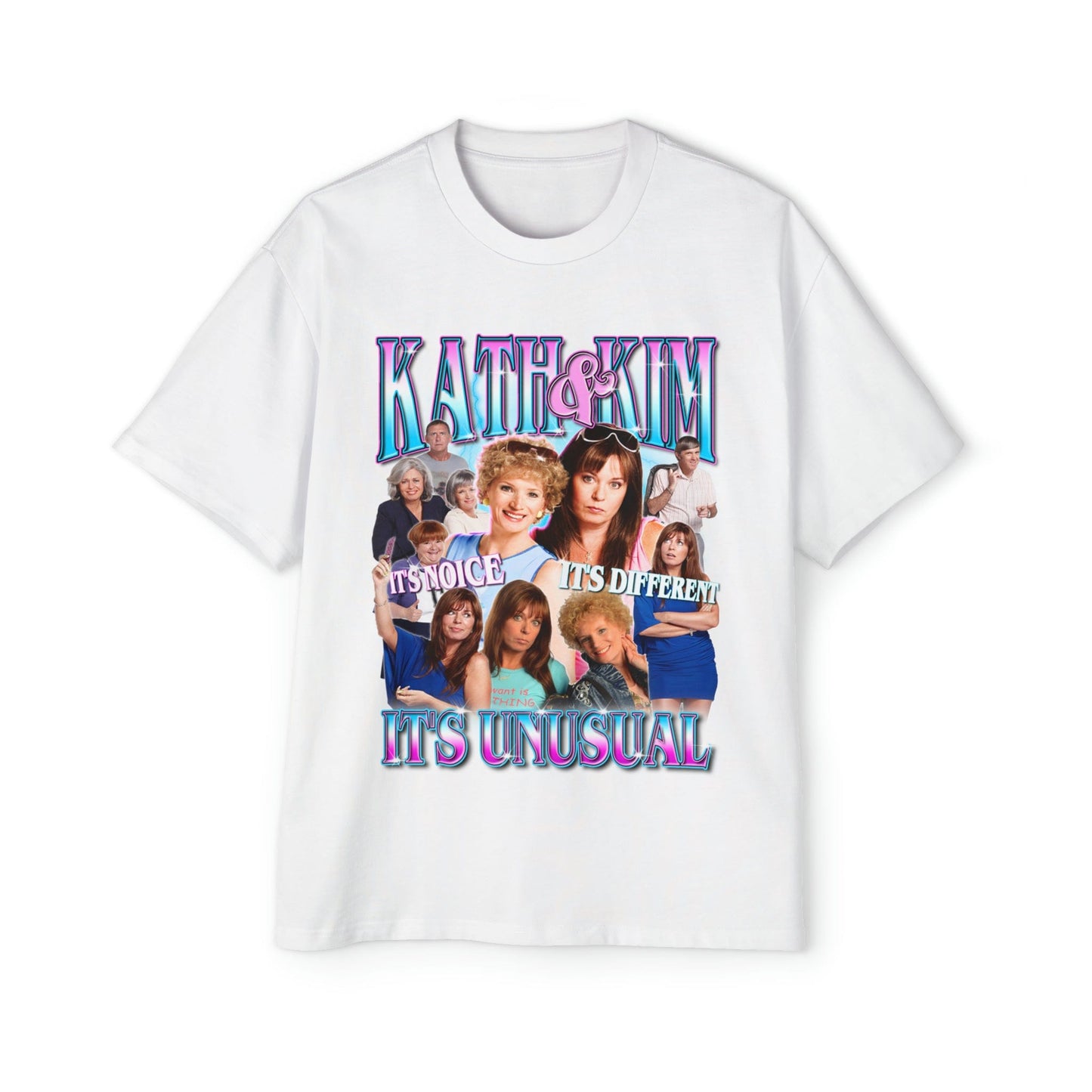 Kath And Kim Unusual Oversized Tee Graphic Tees Australia White / S Graphic T-Shirt Australia -  Cool Graphic T-Shirts Online - 