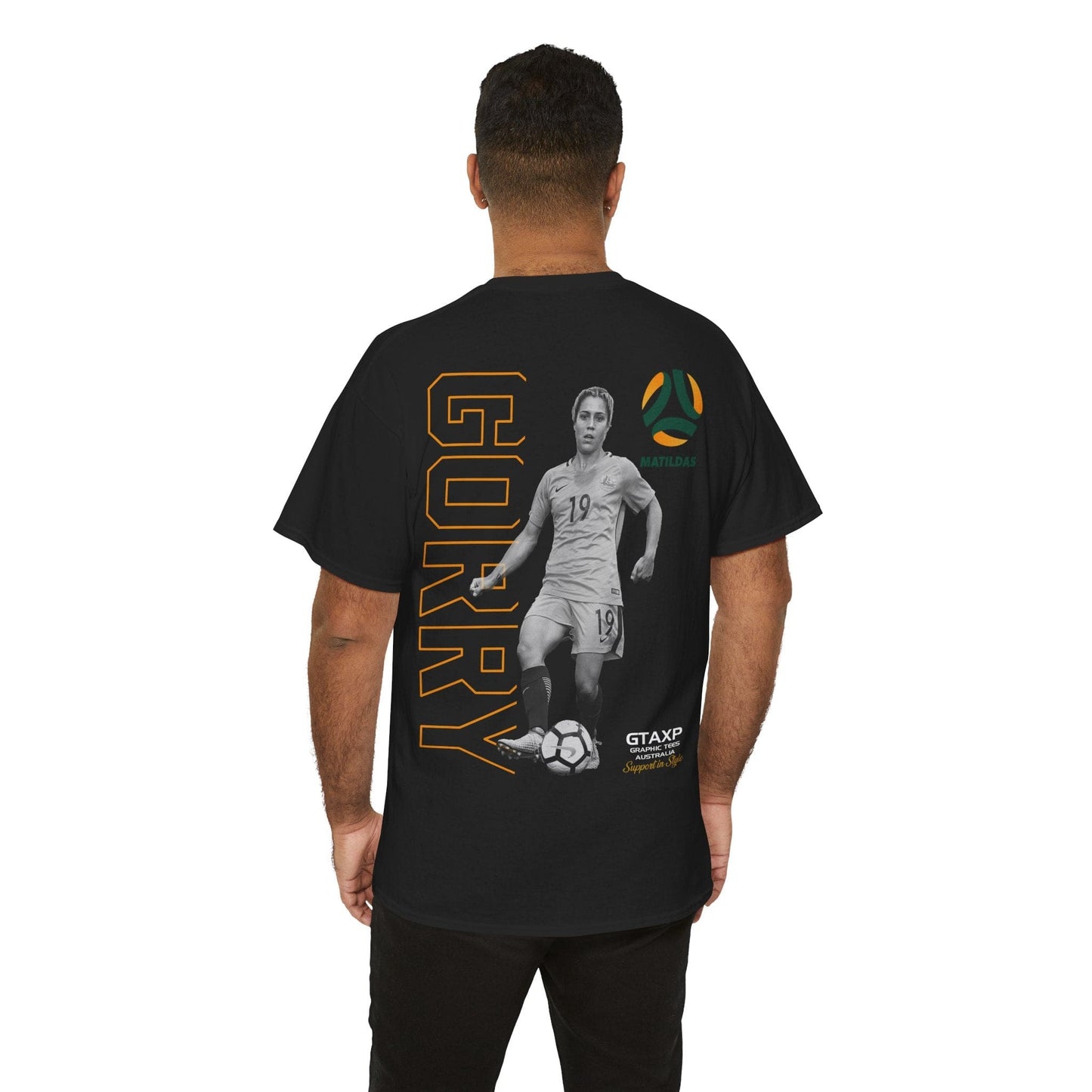 Katrina Gorry Matildas Duo Graphic Tee Graphic Tees Australia Black / S Graphic T-Shirt Australia -  Cool Graphic T-Shirts Online -  Katrina Gorry Matildas Duo T-Shirt | Matildas Australia Merchandise