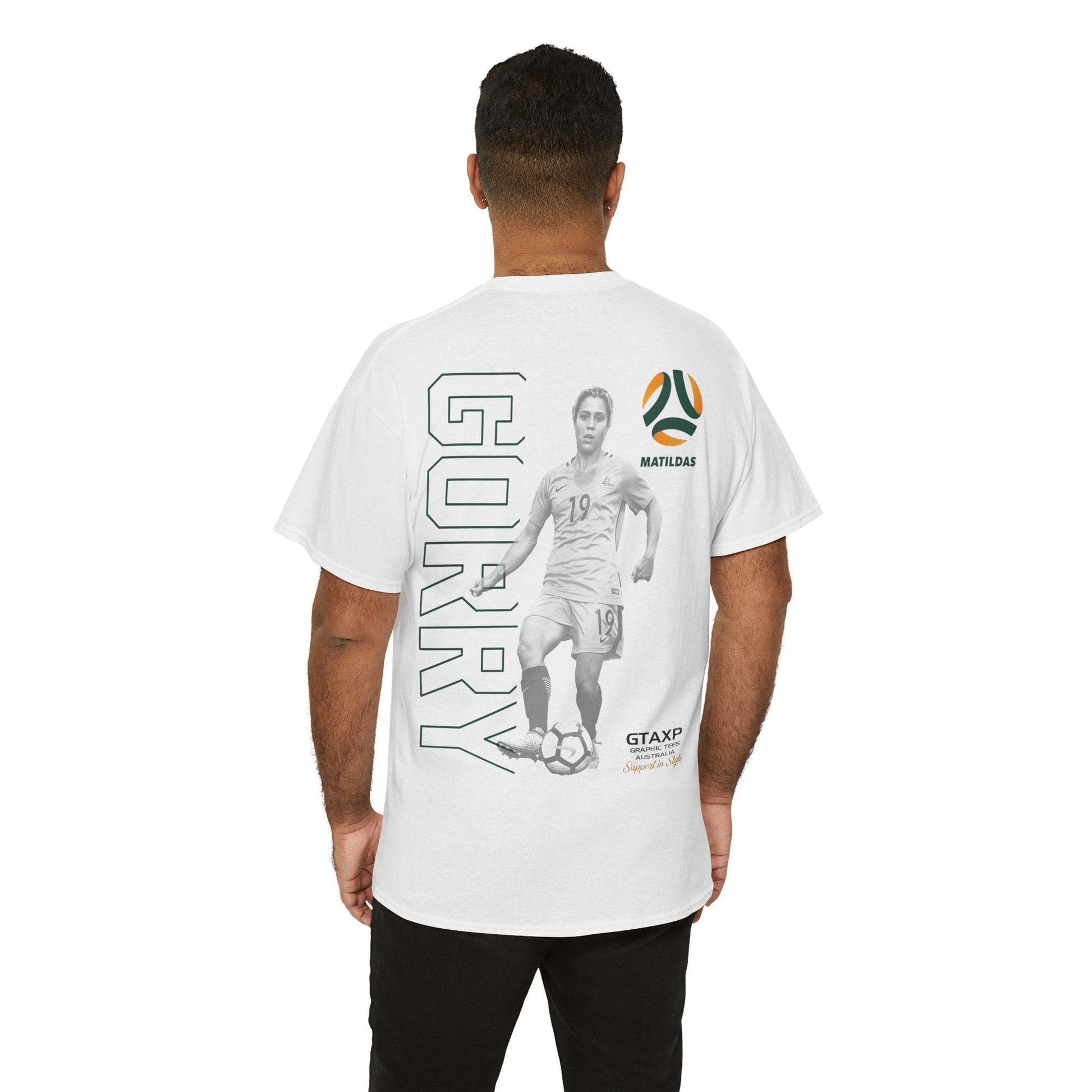 Katrina Gorry Matildas Duo Graphic Tee Graphic Tees Australia White / S Graphic T-Shirt Australia -  Cool Graphic T-Shirts Online -  Katrina Gorry Matildas Duo T-Shirt | Matildas Australia Merchandise