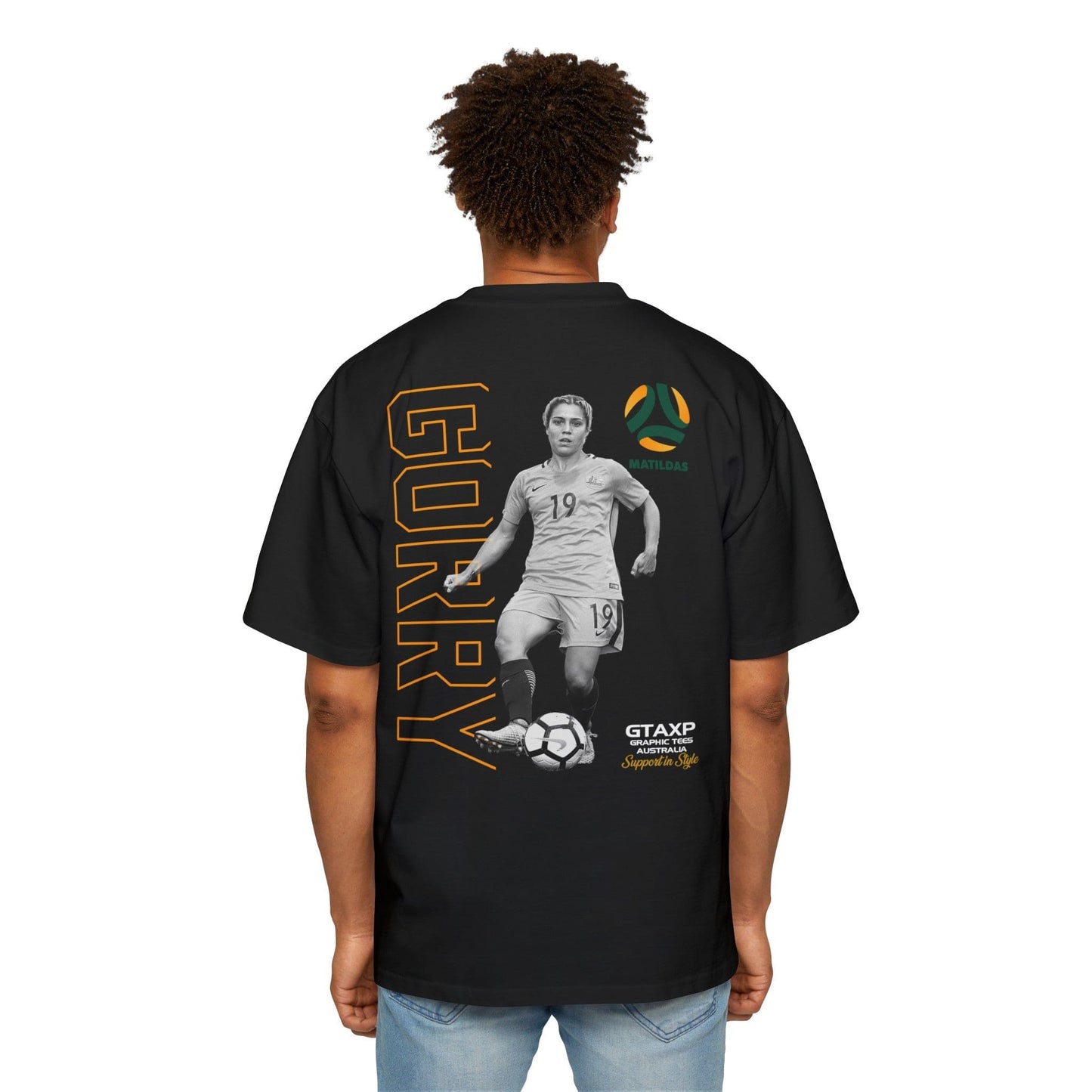 Katrina Gorry Matildas Duo Oversized Tee Graphic Tees Australia Black / S Graphic T-Shirt Australia -  Cool Graphic T-Shirts Online -  Katrina Gorry Matildas Duo Oversized Tee | Matildas Graphic T-Shirt