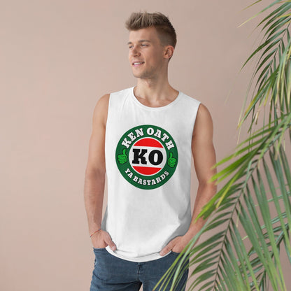 Ken Oath Ya Bastards Tank Top Graphic Tees Australia White / XS Graphic T-Shirt Australia -  Cool Graphic T-Shirts Online -  Ken Oath Ya Bastards Tank Top | Funny Aussie Tank Tops 