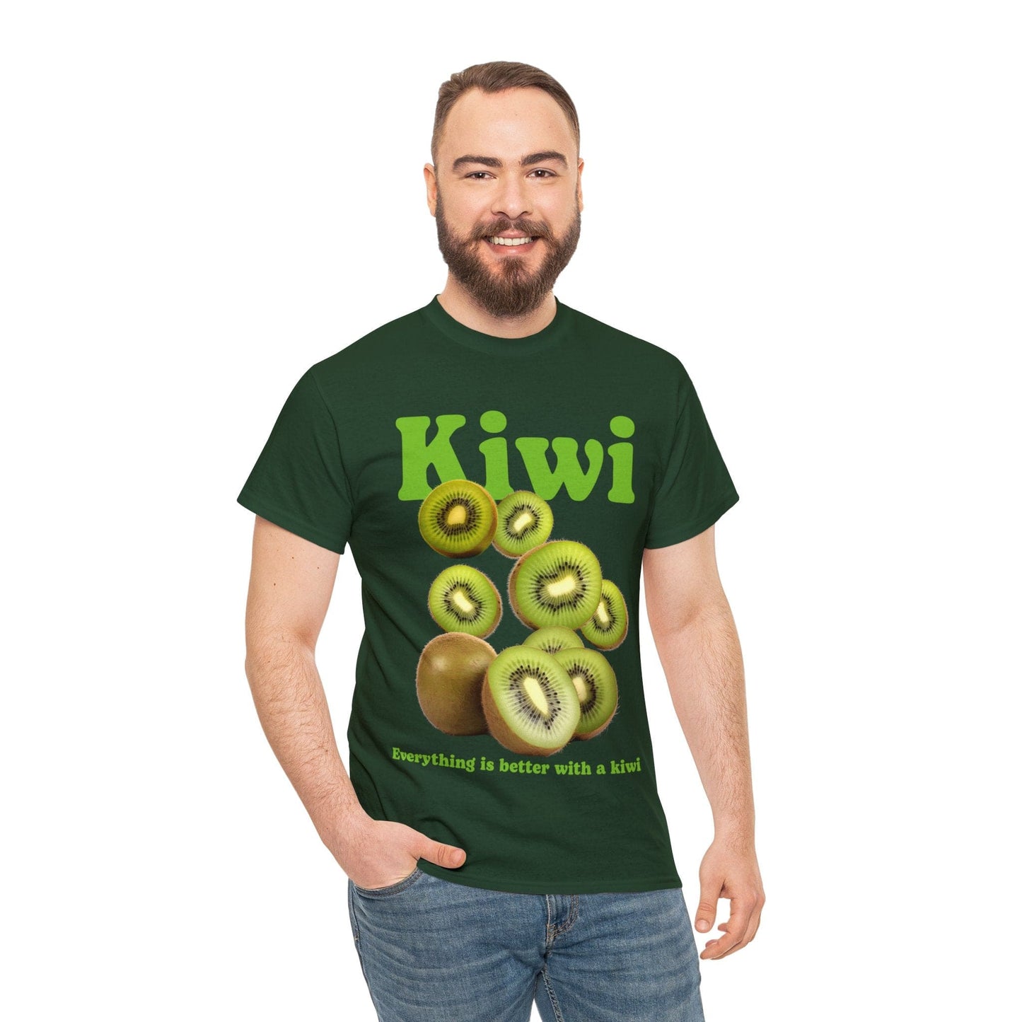 Kiwi Fruit Graphic Tee Graphic Tees Australia Forest Green / S Graphic T-Shirt Australia -  Cool Graphic T-Shirts Online -  Kiwi Fruit T-Shirt | Cool Graphic T-Shirts Online Australia