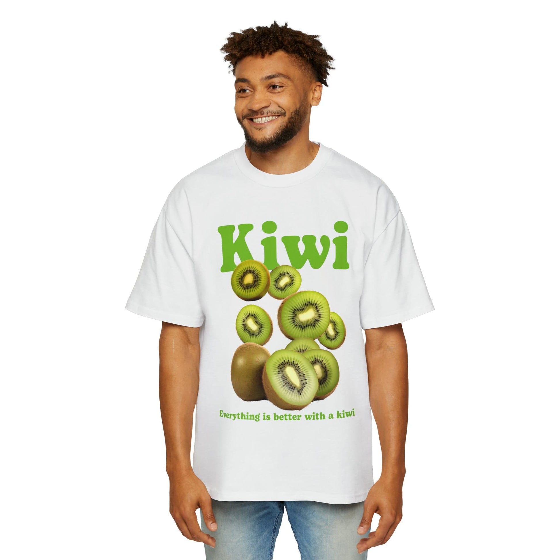 Kiwi Fruit Oversized Tee Graphic Tees Australia White / S Graphic T-Shirt Australia -  Cool Graphic T-Shirts Online -  Kiwi Fruit Oversized Tee | 80's Graphic Tees Australia