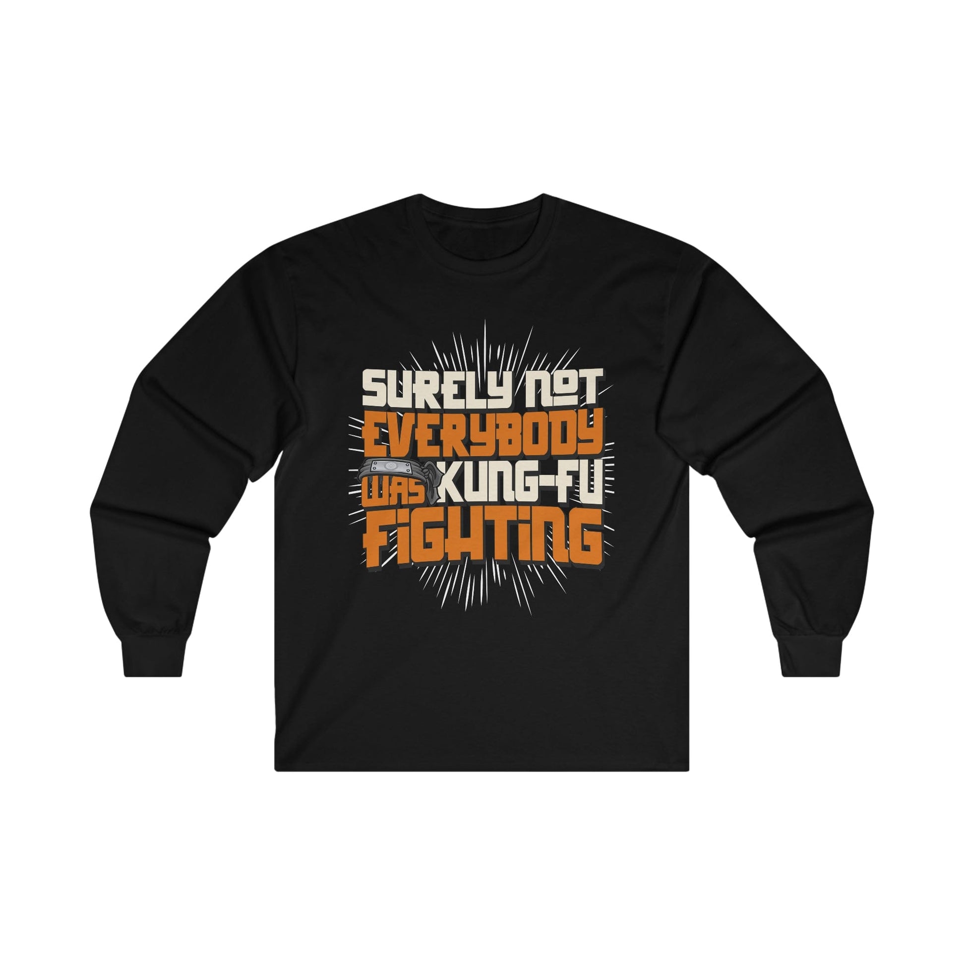 Kung Fu Fighting Long Sleeve Graphic Tees Australia S / Black Graphic T-Shirt Australia -  Cool Graphic T-Shirts Online -  Surely Not Everybody Was Kung Fu Fighting Long Sleeve T-Shirt