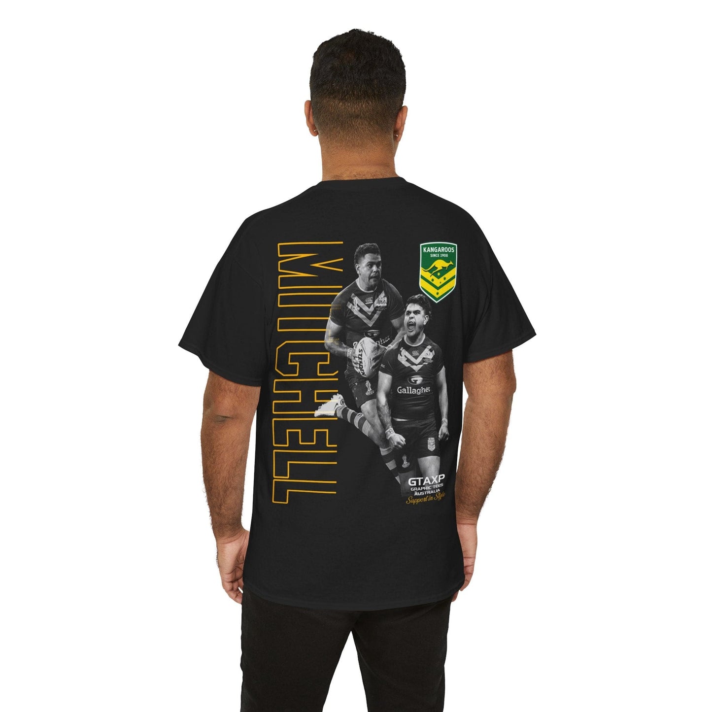 Latrell Mitchell Kangaroos TShirt Printify Black / S Graphic T-Shirt Australia -  Cool Graphic T-Shirts Online - 