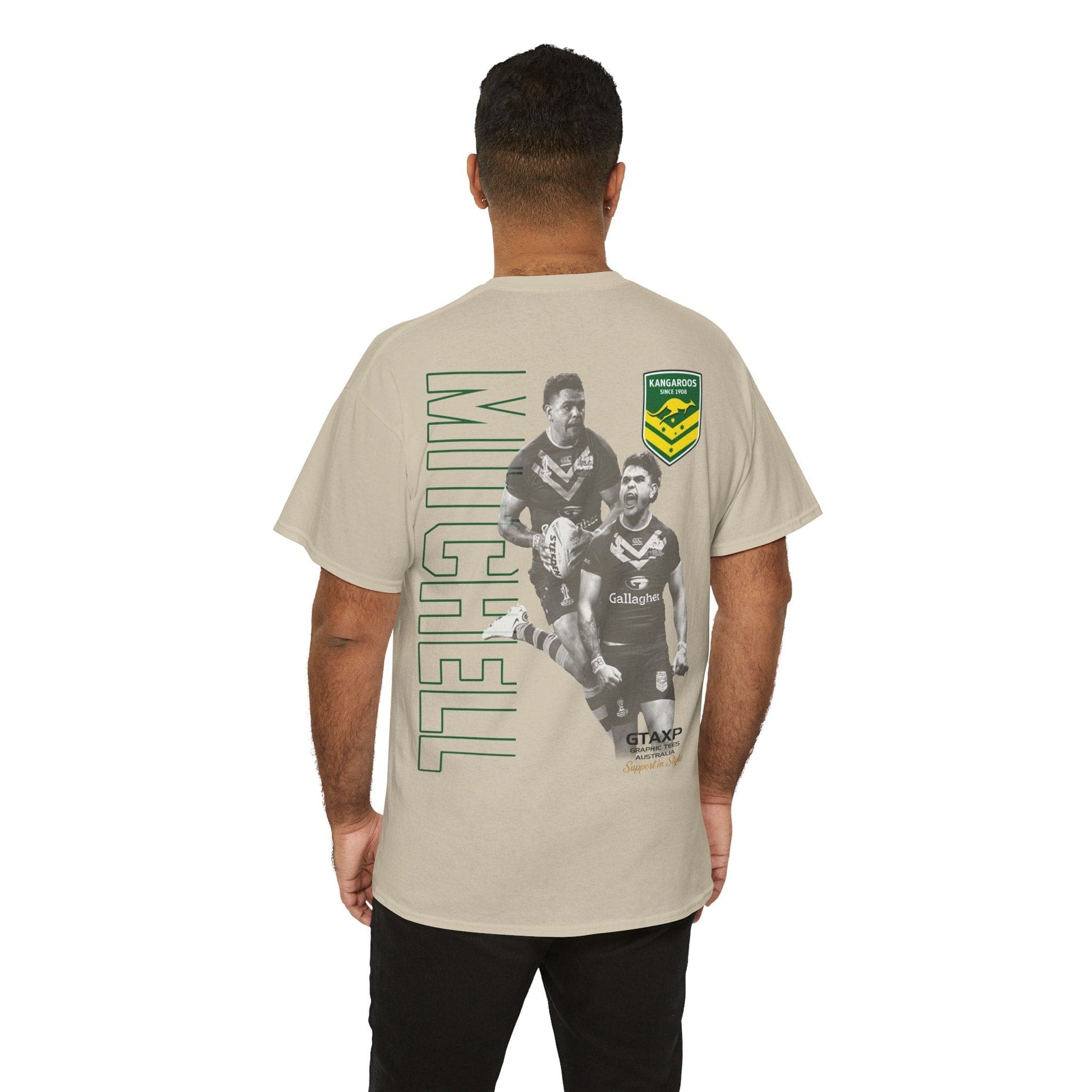 Latrell Mitchell Kangaroos TShirt Printify Sand / S Graphic T-Shirt Australia -  Cool Graphic T-Shirts Online - 