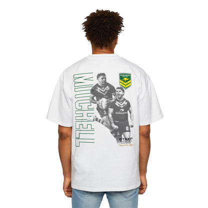 Latrell Mitchell Kangaroos Oversized Tee Printify White / S Graphic T-Shirt Australia -  Cool Graphic T-Shirts Online - 