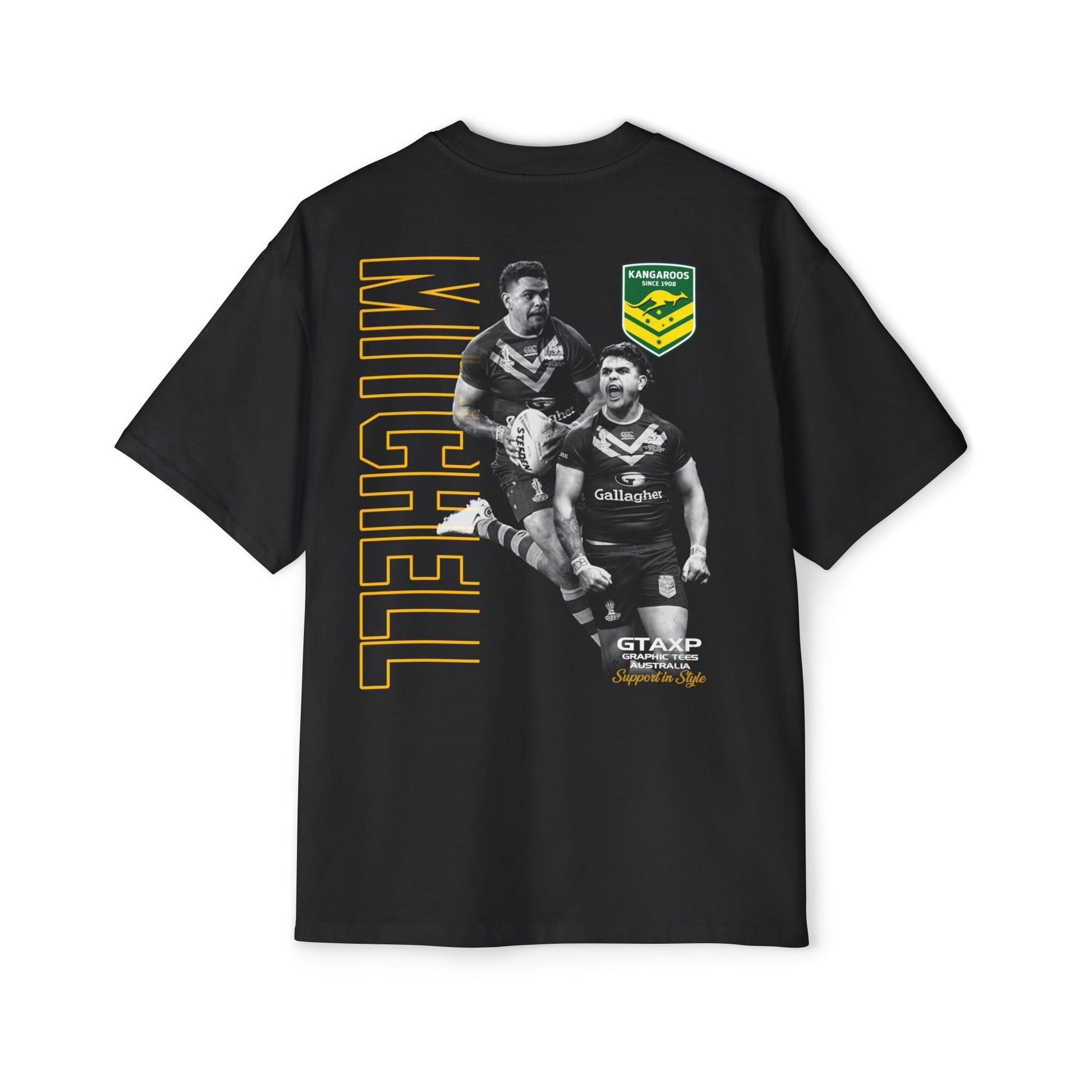 Latrell Mitchell Kangaroos Oversized Tee Printify Graphic T-Shirt Australia -  Cool Graphic T-Shirts Online - 