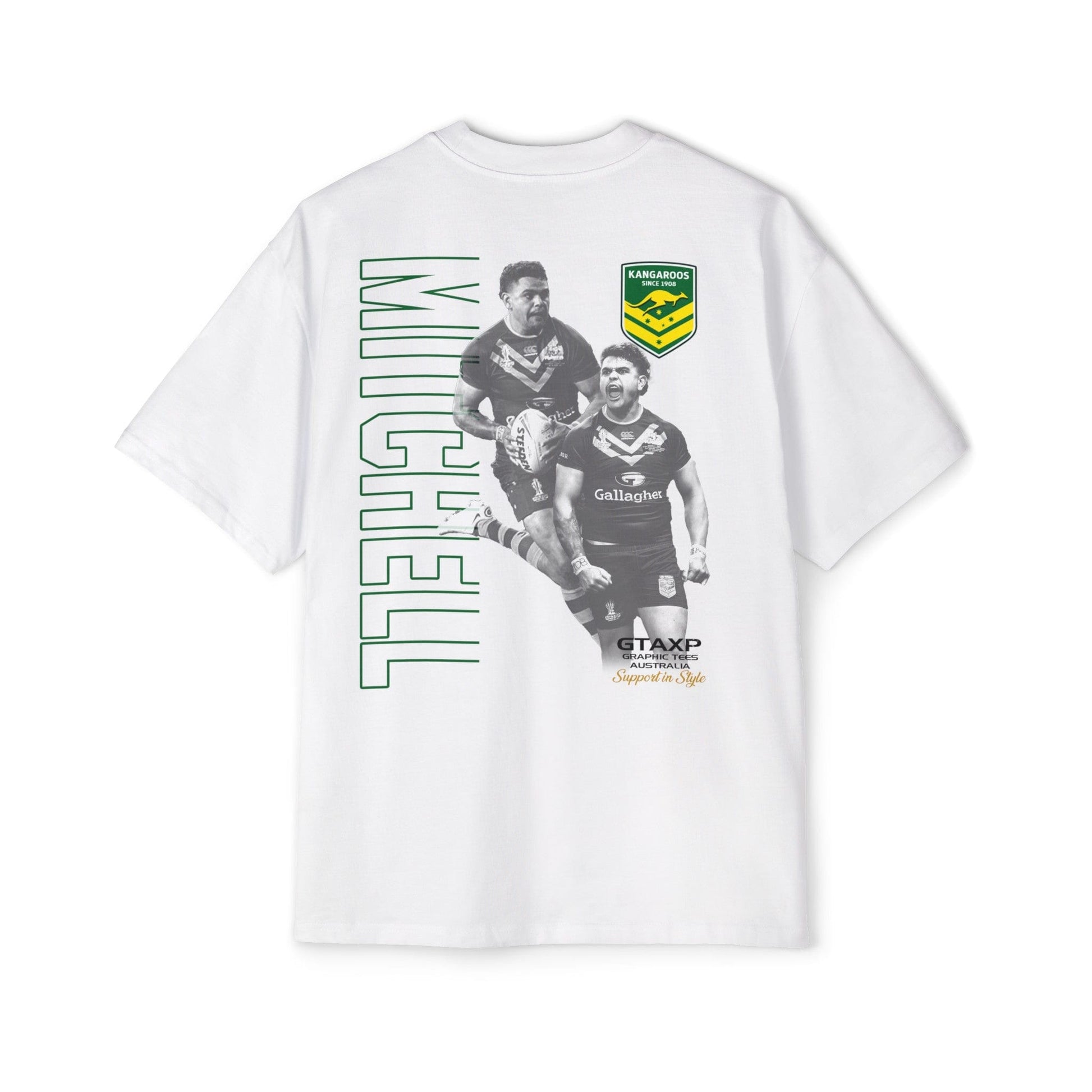 Latrell Mitchell Kangaroos Oversized Tee Printify Graphic T-Shirt Australia -  Cool Graphic T-Shirts Online - 