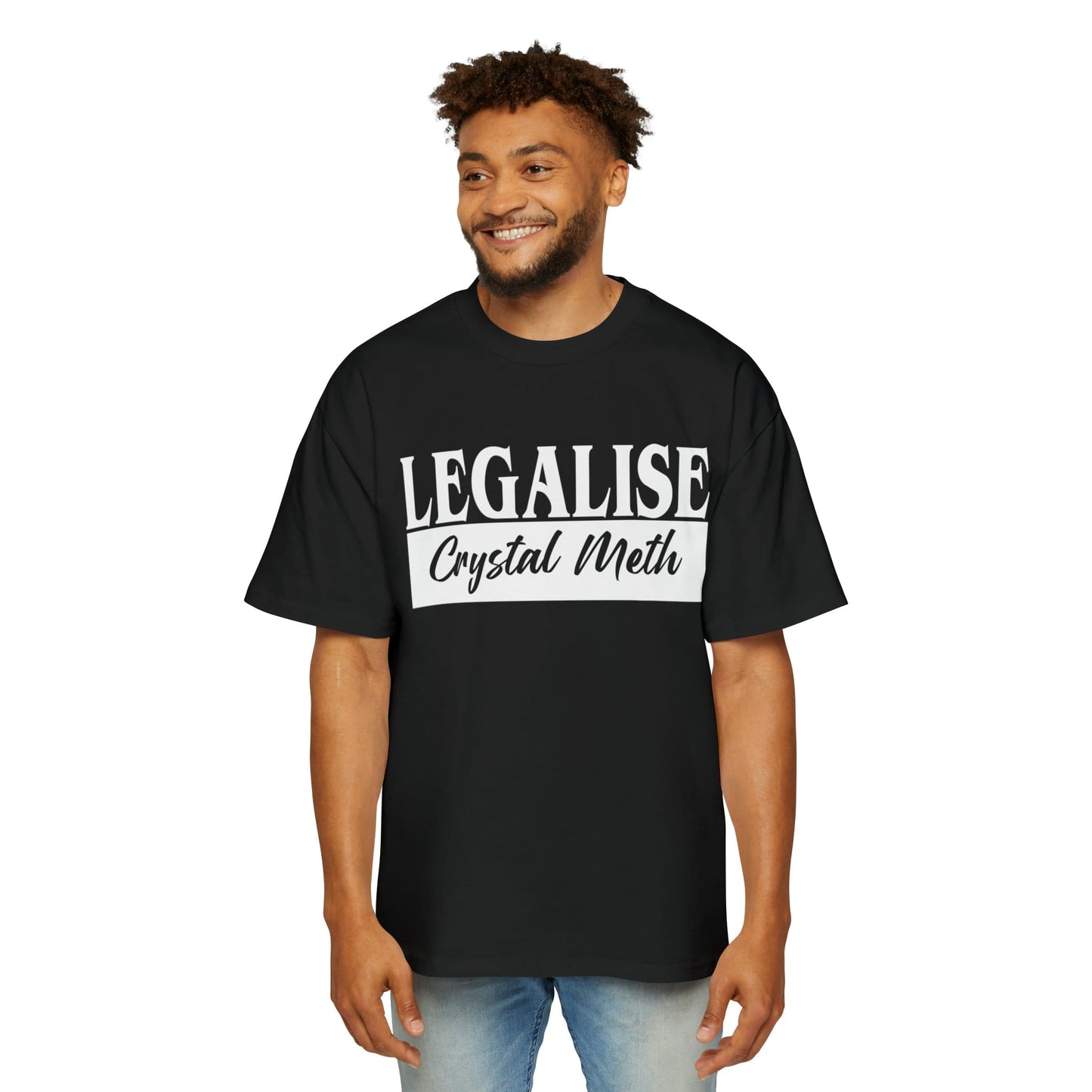 Legalise Crystal Meth Oversized Tee Graphic Tees Australia Black / S Graphic T-Shirt Australia -  Cool Graphic T-Shirts Online - 