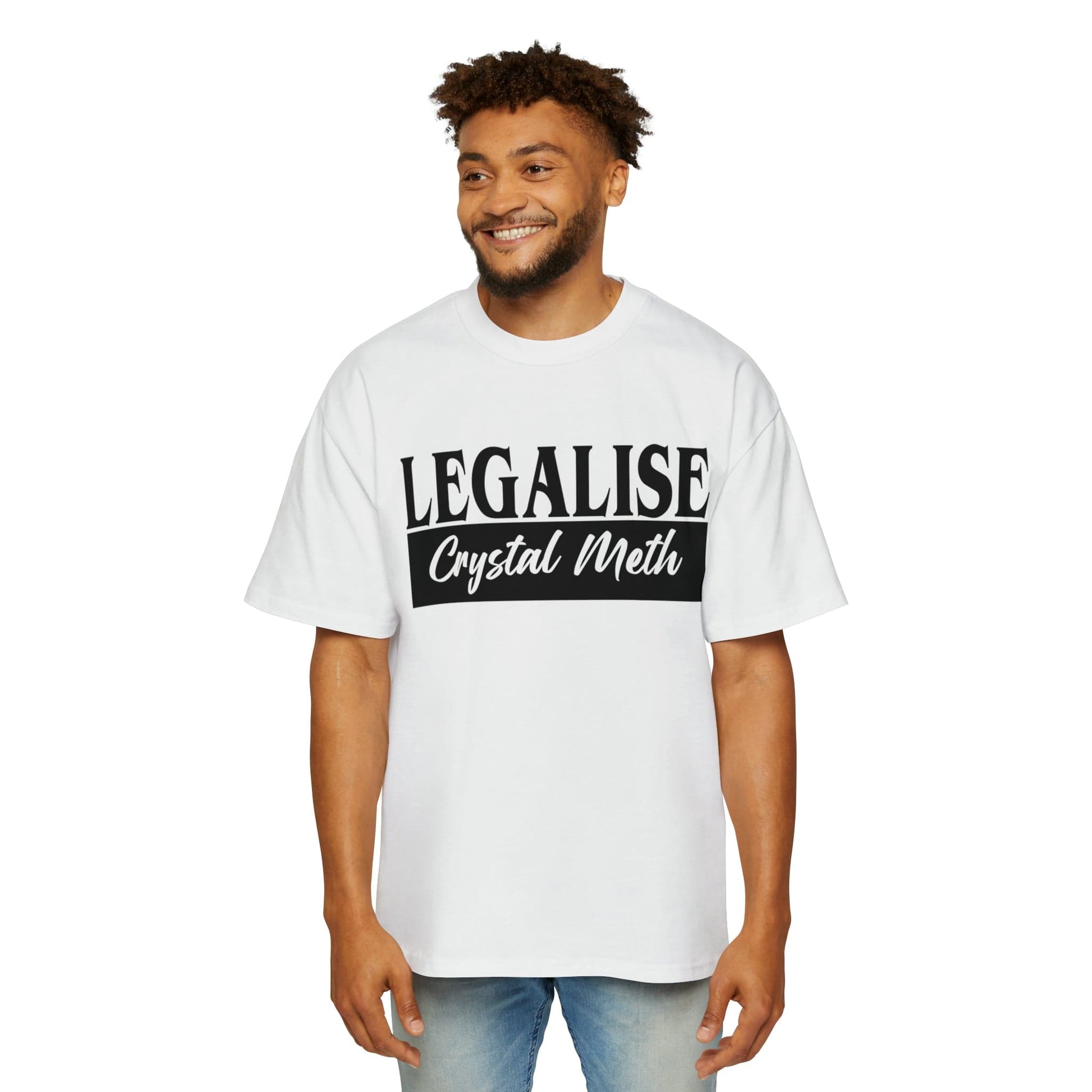 Legalise Crystal Meth Oversized Tee Graphic Tees Australia White / S Graphic T-Shirt Australia -  Cool Graphic T-Shirts Online - 