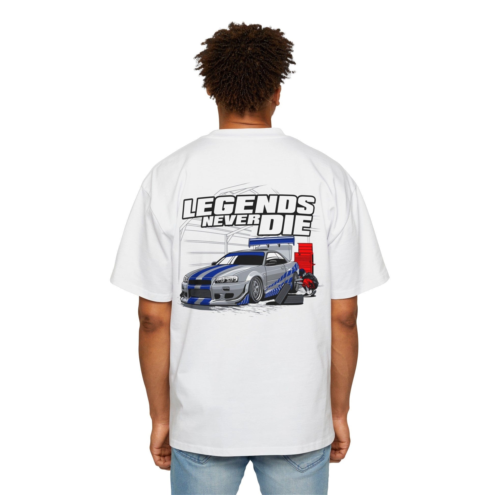 Legends Never Die Skyline Oversized Tee Graphic Tees Australia White / S Graphic T-Shirt Australia -  Cool Graphic T-Shirts Online -  Legends Never Die Skyline Oversized Tee | Racewear T-Shirt Australia