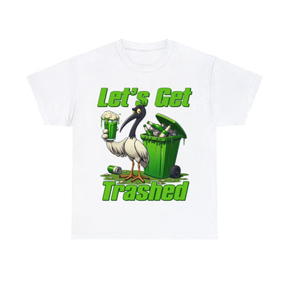 Lets Get Trashed Bin Chicken Graphic Tee Graphic Tees Australia White / S Graphic T-Shirt Australia -  Cool Graphic T-Shirts Online -  Lets Get Trashed Bin Chicken T-Shirt | Funny Beer T-Shirt Australia