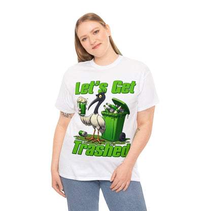 Lets Get Trashed Bin Chicken Graphic Tee Graphic Tees Australia Graphic T-Shirt Australia -  Cool Graphic T-Shirts Online -  Lets Get Trashed Bin Chicken T-Shirt | Funny Beer T-Shirt Australia