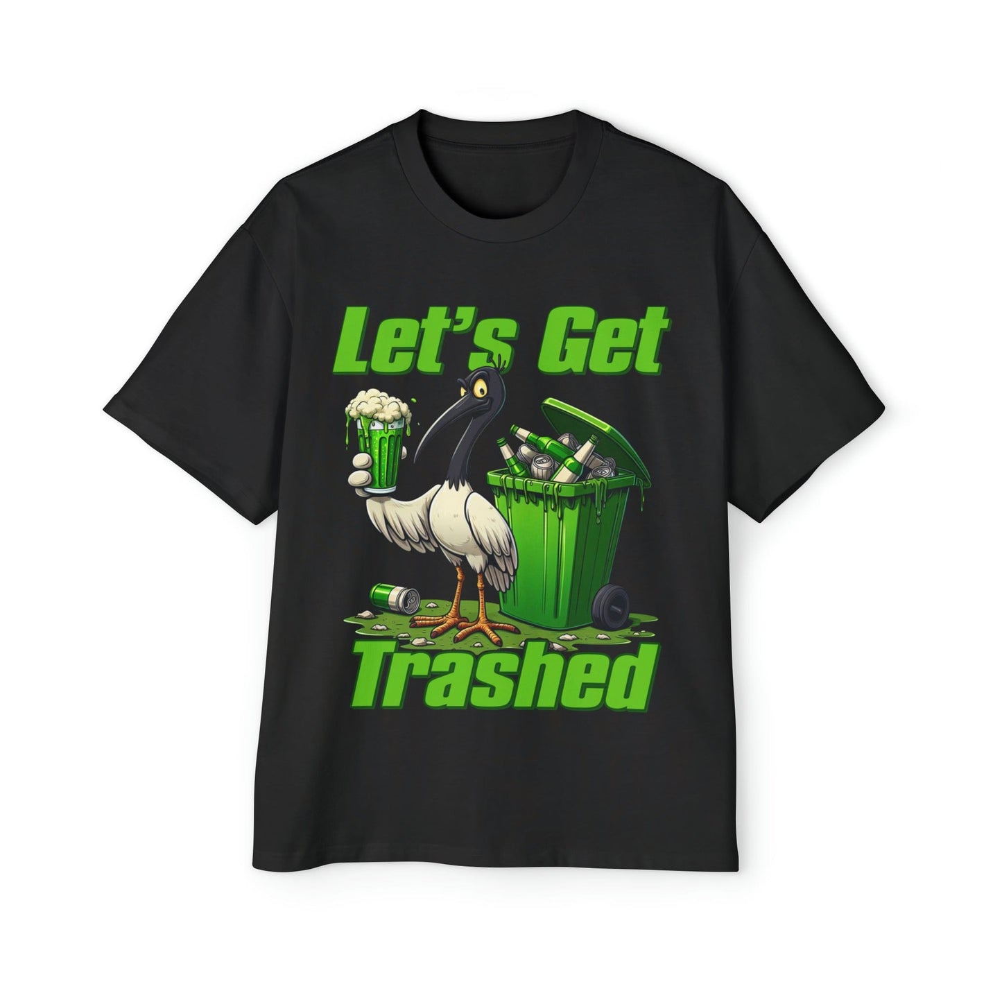 Lets Get Trashed Bin Chicken Oversized Tee Graphic Tees Australia Graphic T-Shirt Australia -  Cool Graphic T-Shirts Online - 