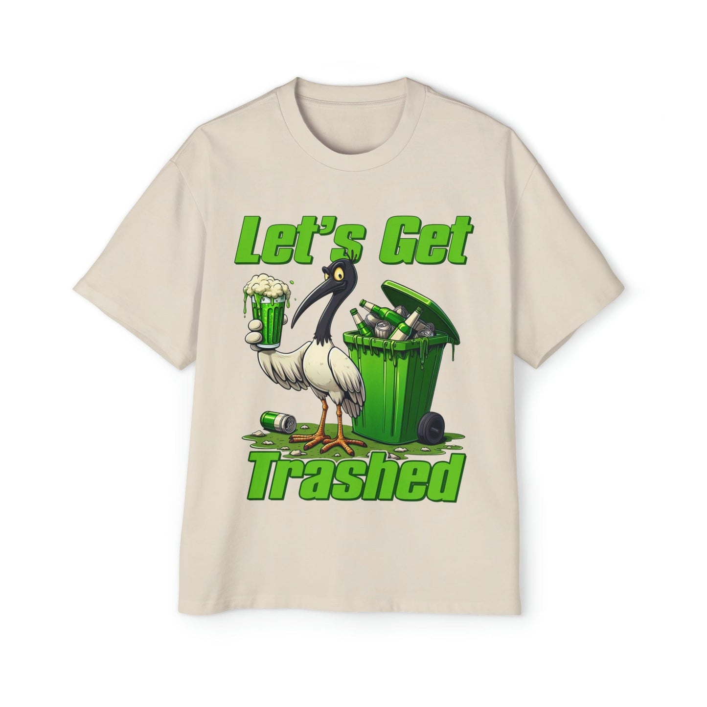 Lets Get Trashed Bin Chicken Oversized Tee Graphic Tees Australia Graphic T-Shirt Australia -  Cool Graphic T-Shirts Online - 