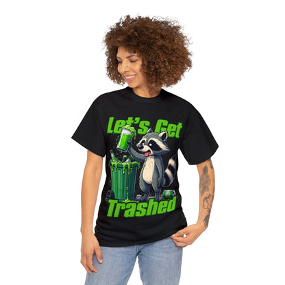 Lets Get Trashed Raccoon Graphic Tee Graphic Tees Australia Graphic T-Shirt Australia -  Cool Graphic T-Shirts Online -  Lets Get Trashed Raccoon T-Shirt | Funny T-Shirts Australia