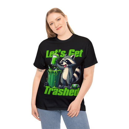 Lets Get Trashed Raccoon Graphic Tee Graphic Tees Australia Graphic T-Shirt Australia -  Cool Graphic T-Shirts Online -  Lets Get Trashed Raccoon T-Shirt | Funny T-Shirts Australia