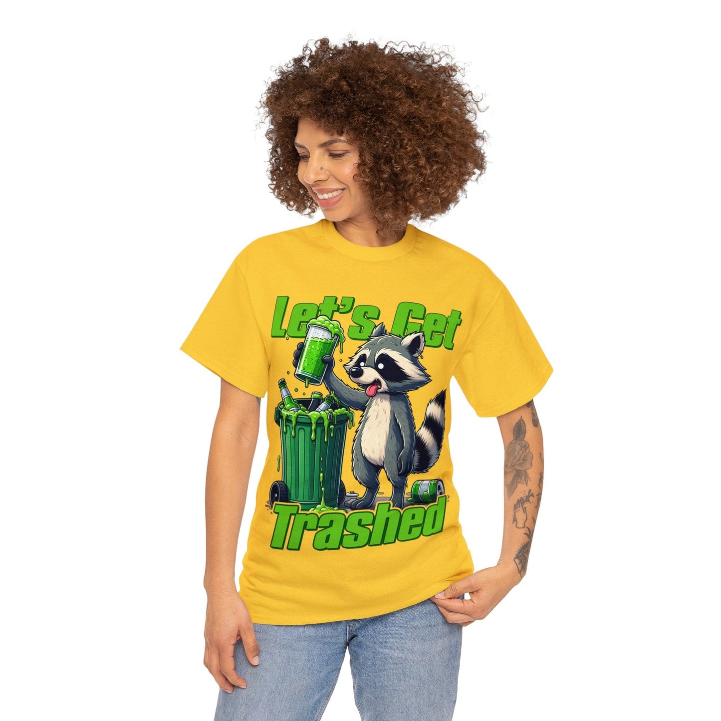 Lets Get Trashed Raccoon Graphic Tee Graphic Tees Australia Graphic T-Shirt Australia -  Cool Graphic T-Shirts Online -  Lets Get Trashed Raccoon T-Shirt | Funny T-Shirts Australia