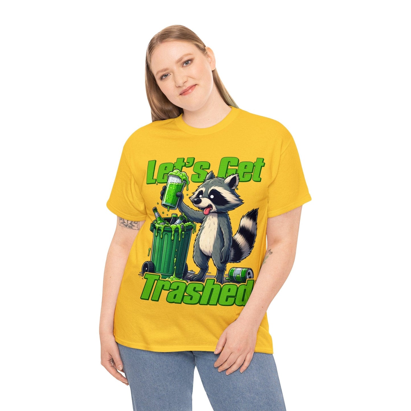 Lets Get Trashed Raccoon Graphic Tee Graphic Tees Australia Graphic T-Shirt Australia -  Cool Graphic T-Shirts Online -  Lets Get Trashed Raccoon T-Shirt | Funny T-Shirts Australia