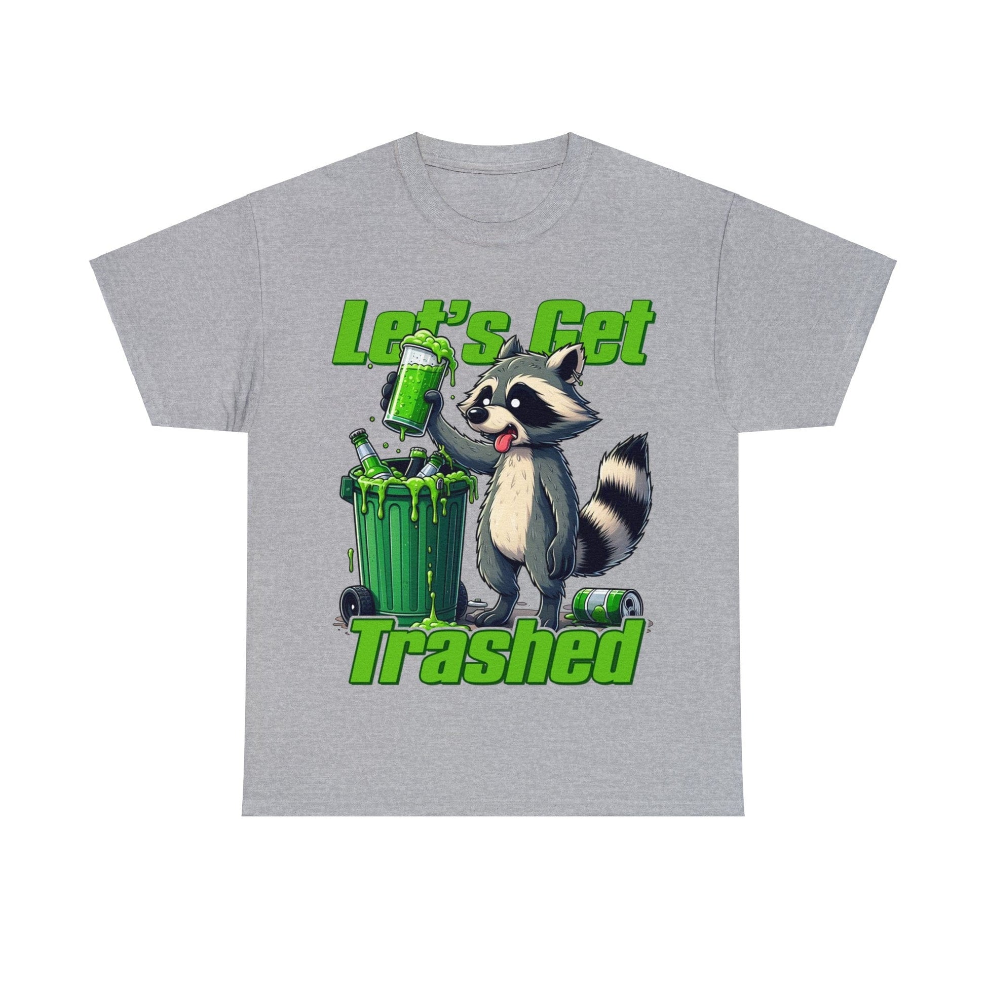 Lets Get Trashed Raccoon Graphic Tee Graphic Tees Australia Sport Grey / S Graphic T-Shirt Australia -  Cool Graphic T-Shirts Online -  Lets Get Trashed Raccoon T-Shirt | Funny T-Shirts Australia