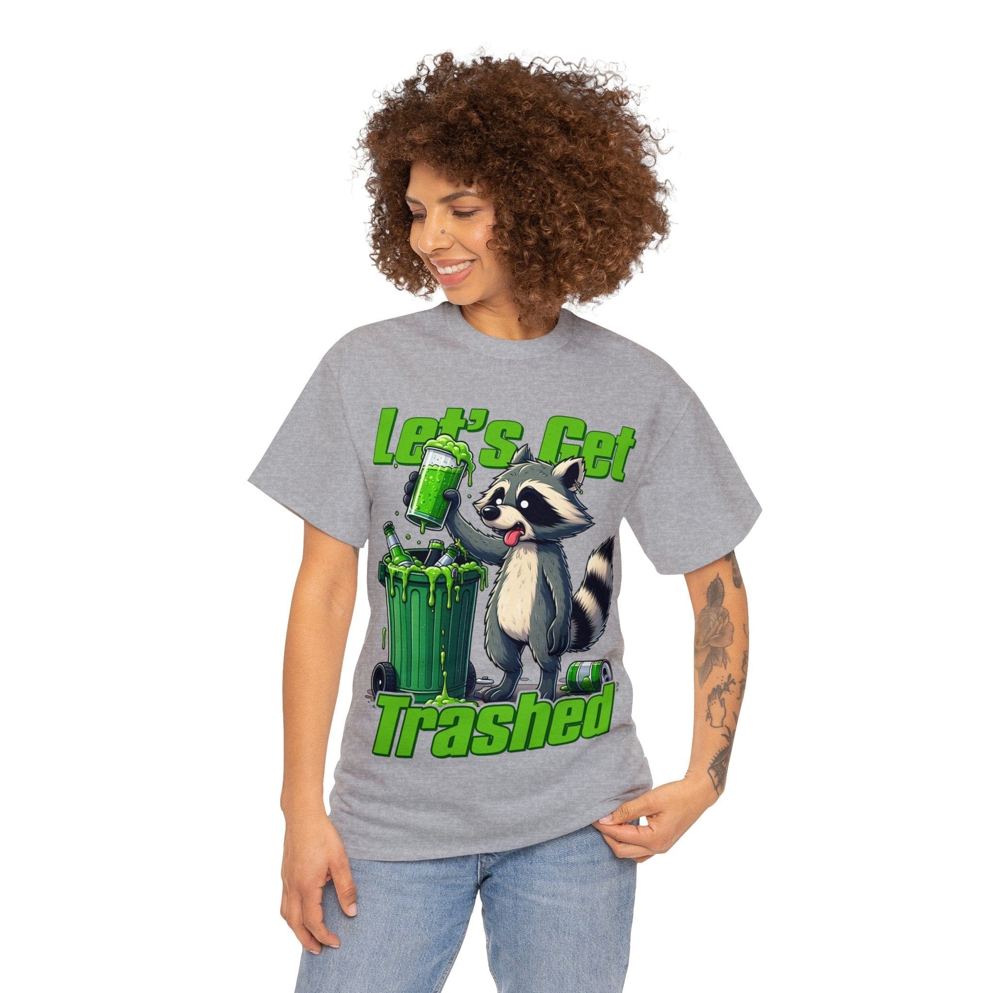 Lets Get Trashed Raccoon Graphic Tee Graphic Tees Australia Graphic T-Shirt Australia -  Cool Graphic T-Shirts Online -  Lets Get Trashed Raccoon T-Shirt | Funny T-Shirts Australia