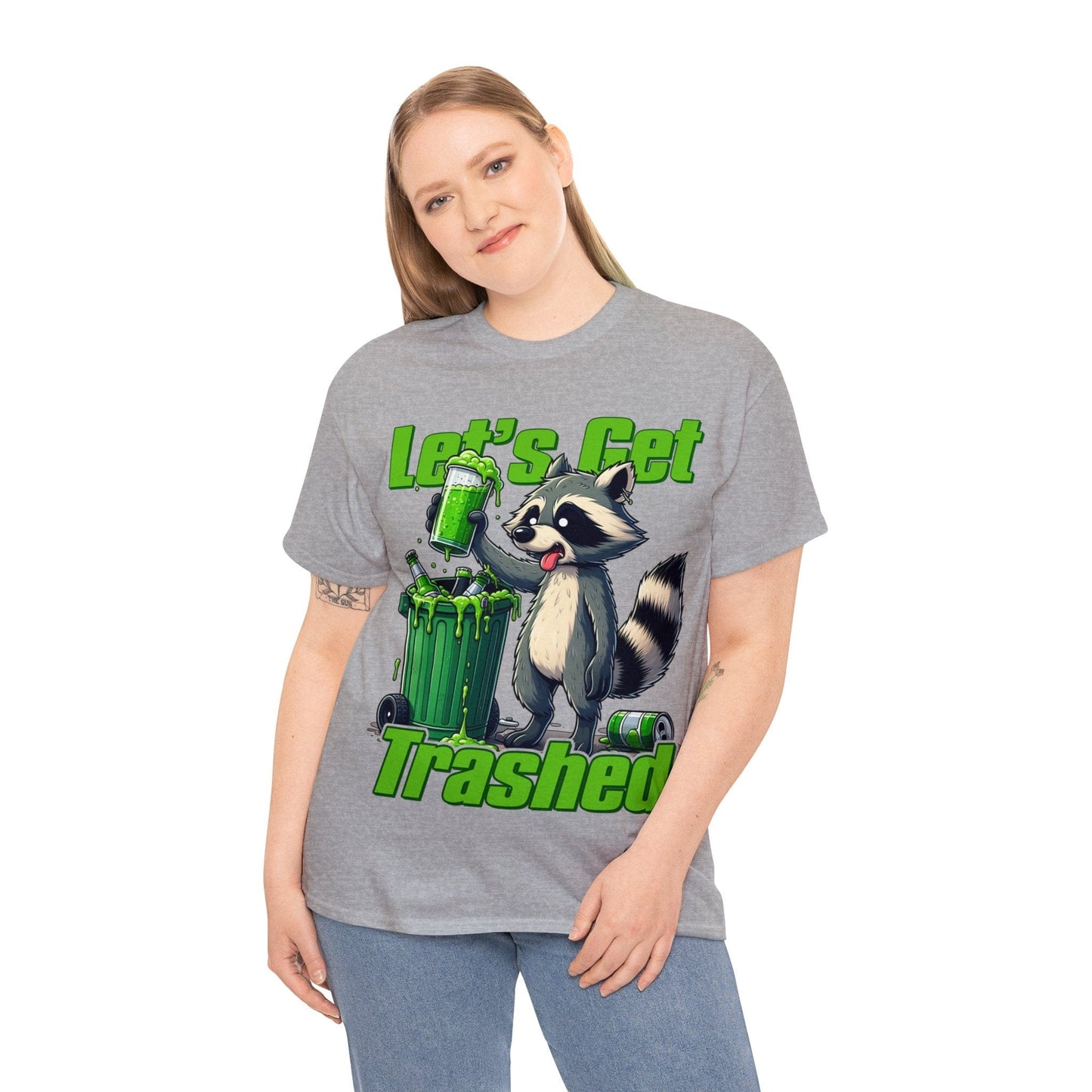 Lets Get Trashed Raccoon Graphic Tee Graphic Tees Australia Graphic T-Shirt Australia -  Cool Graphic T-Shirts Online -  Lets Get Trashed Raccoon T-Shirt | Funny T-Shirts Australia