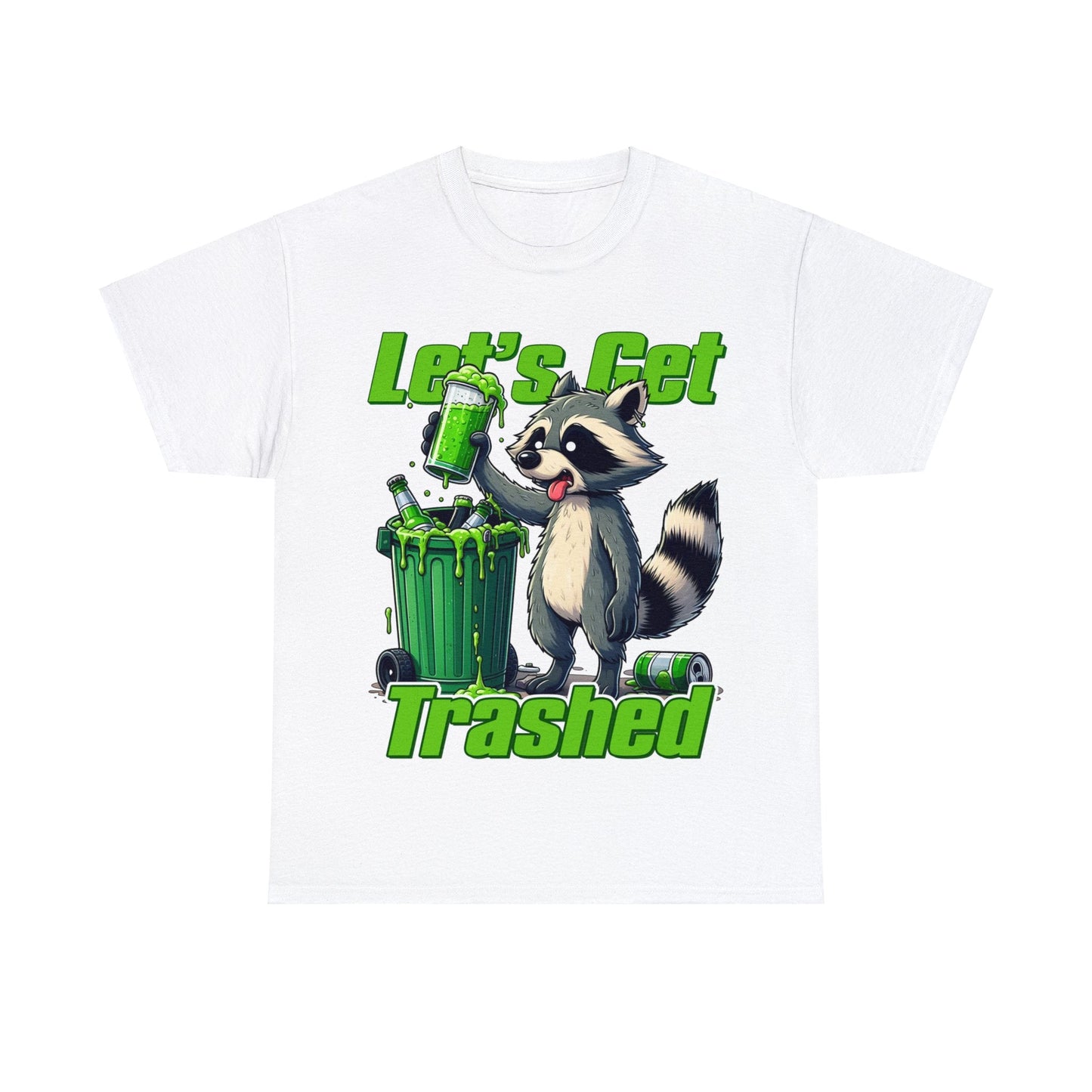 Lets Get Trashed Raccoon Graphic Tee Graphic Tees Australia White / S Graphic T-Shirt Australia -  Cool Graphic T-Shirts Online -  Lets Get Trashed Raccoon T-Shirt | Funny T-Shirts Australia