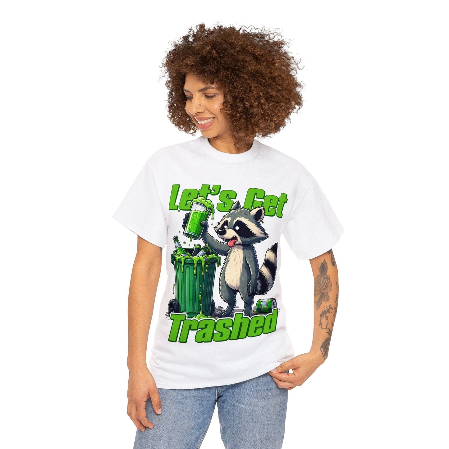 Lets Get Trashed Raccoon Graphic Tee Graphic Tees Australia Graphic T-Shirt Australia -  Cool Graphic T-Shirts Online -  Lets Get Trashed Raccoon T-Shirt | Funny T-Shirts Australia