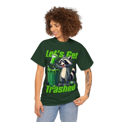 Lets Get Trashed Raccoon Graphic Tee Graphic Tees Australia Graphic T-Shirt Australia -  Cool Graphic T-Shirts Online -  Lets Get Trashed Raccoon T-Shirt | Funny T-Shirts Australia