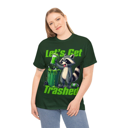 Lets Get Trashed Raccoon Graphic Tee Graphic Tees Australia Graphic T-Shirt Australia -  Cool Graphic T-Shirts Online -  Lets Get Trashed Raccoon T-Shirt | Funny T-Shirts Australia