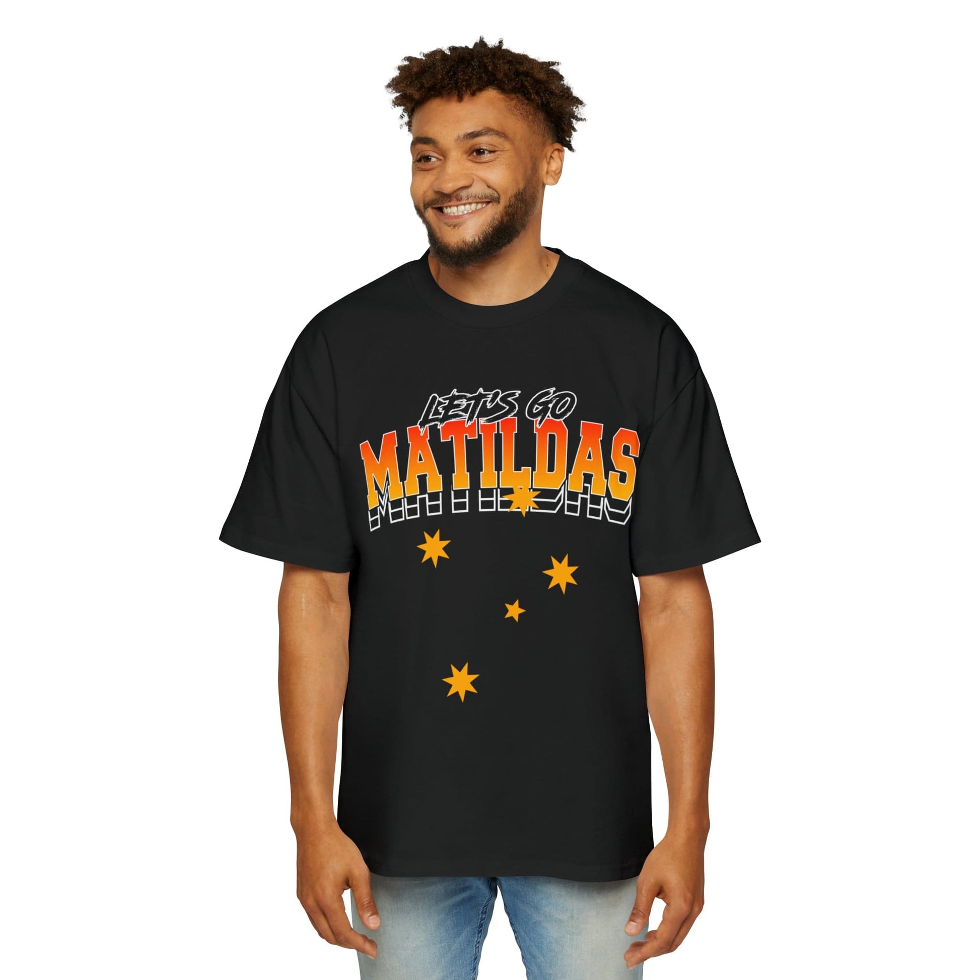 Lets Go Matildas Oversized Tee Graphic Tees Australia Black / S Graphic T-Shirt Australia -  Cool Graphic T-Shirts Online -  Lets Go Matildas Oversized Tee | Matildas Graphic Tees Australia