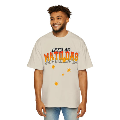 Lets Go Matildas Oversized Tee Graphic Tees Australia Ecru / S Graphic T-Shirt Australia -  Cool Graphic T-Shirts Online -  Lets Go Matildas Oversized Tee | Matildas Graphic Tees Australia